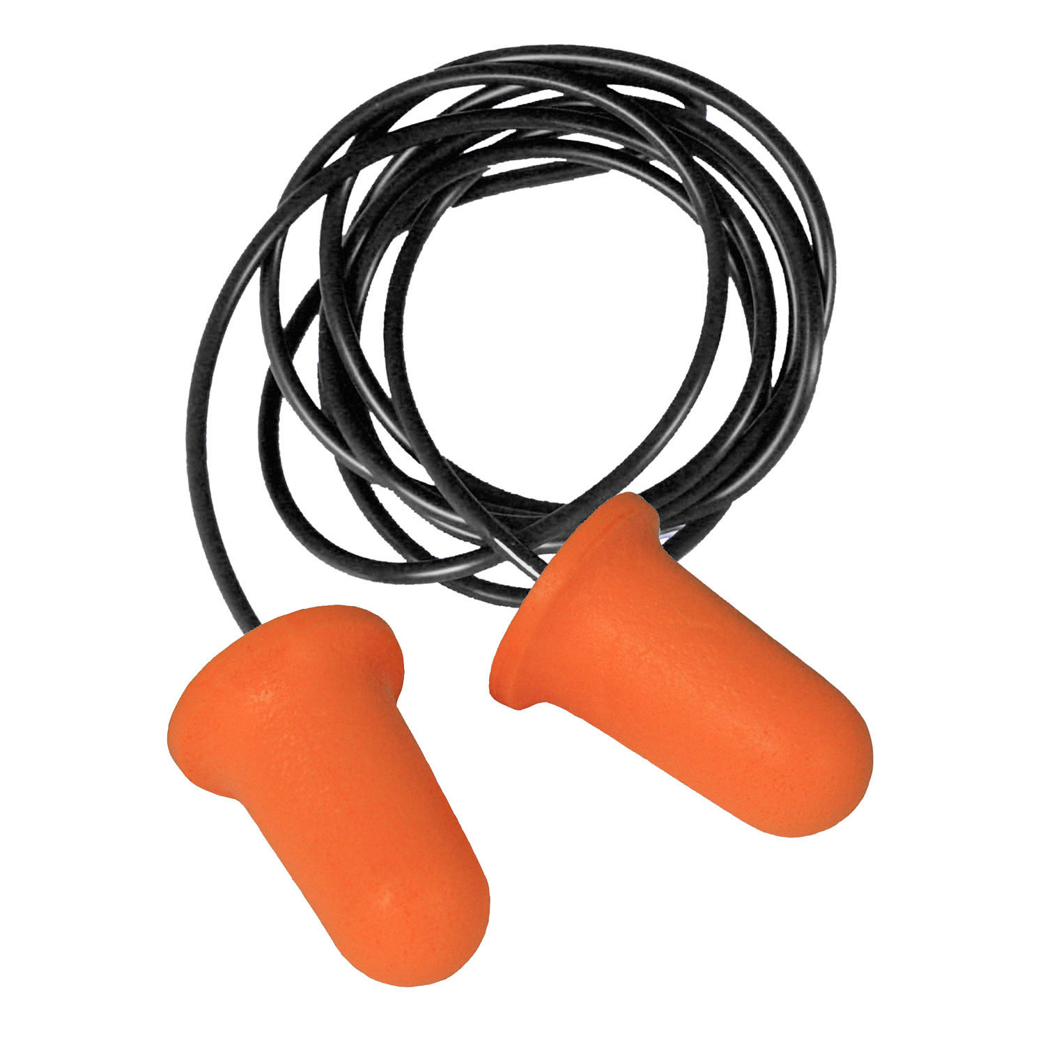 DPG65 Bell Shape Disposable Foam Earplugs - Corded - 2 Pair Blister Pack with Carry Case