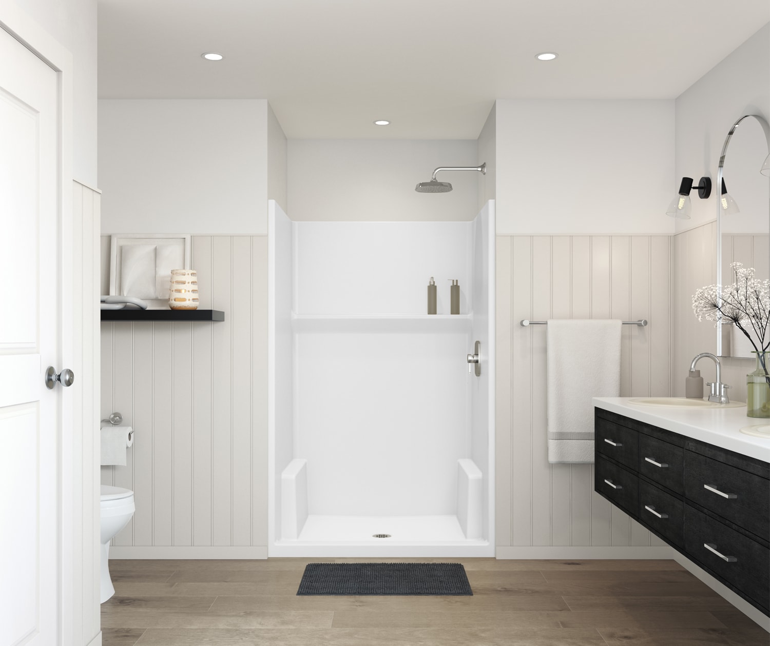 Icon SH4834 AcrylX™ Alcove Center Drain One-Piece Shower in White view 10
