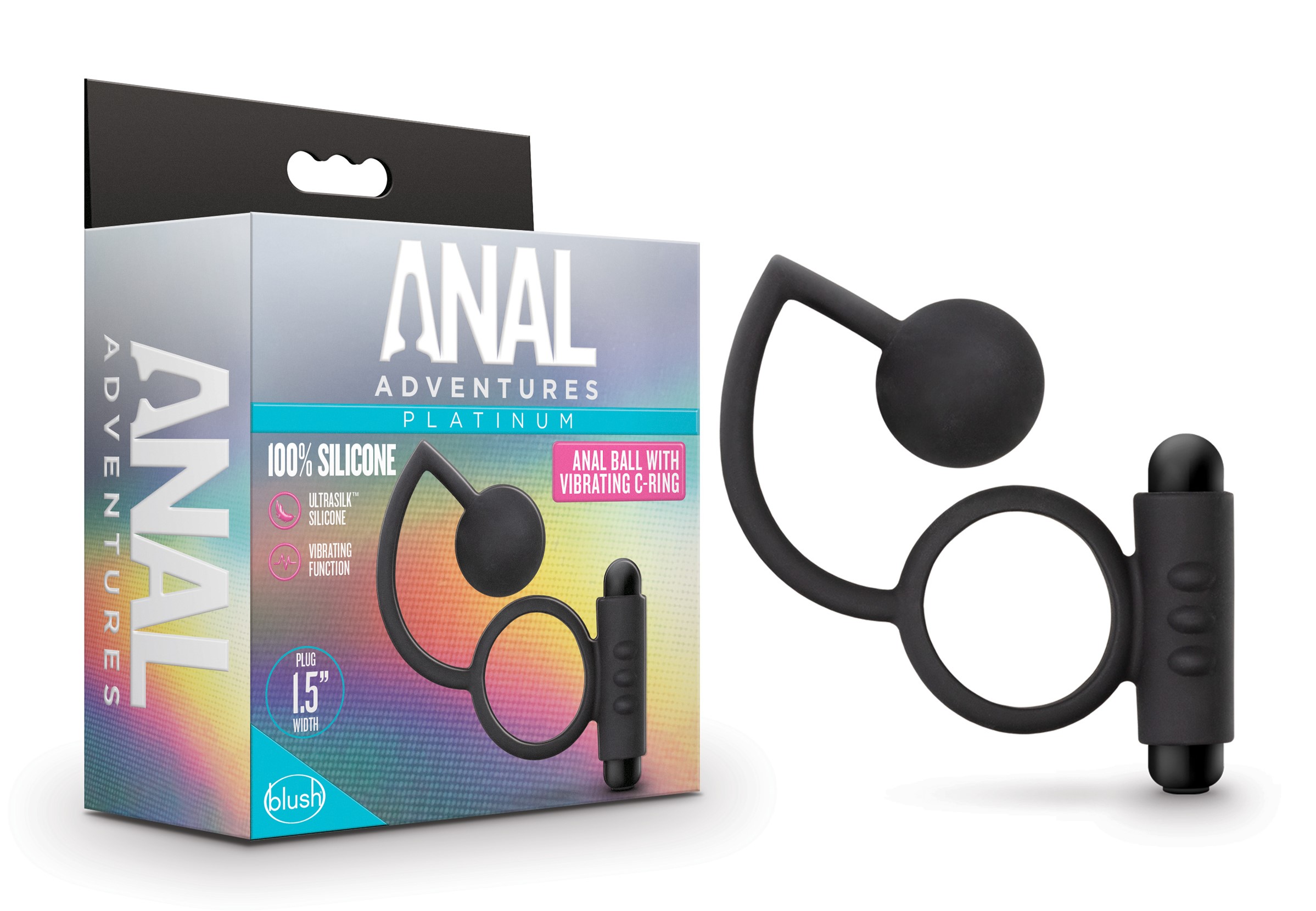 Blush Anal Adventures Platinum Ball Black 9.75-Inch Anal Plug