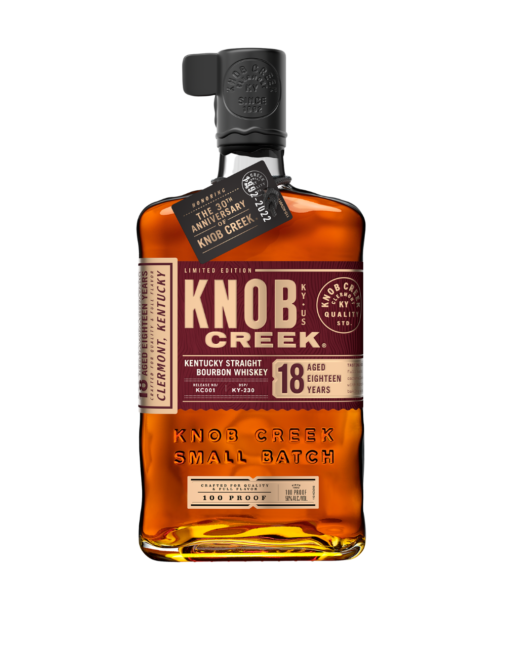 KNOB CREEK 18 YEAR OLD BOURBON WHISKEY