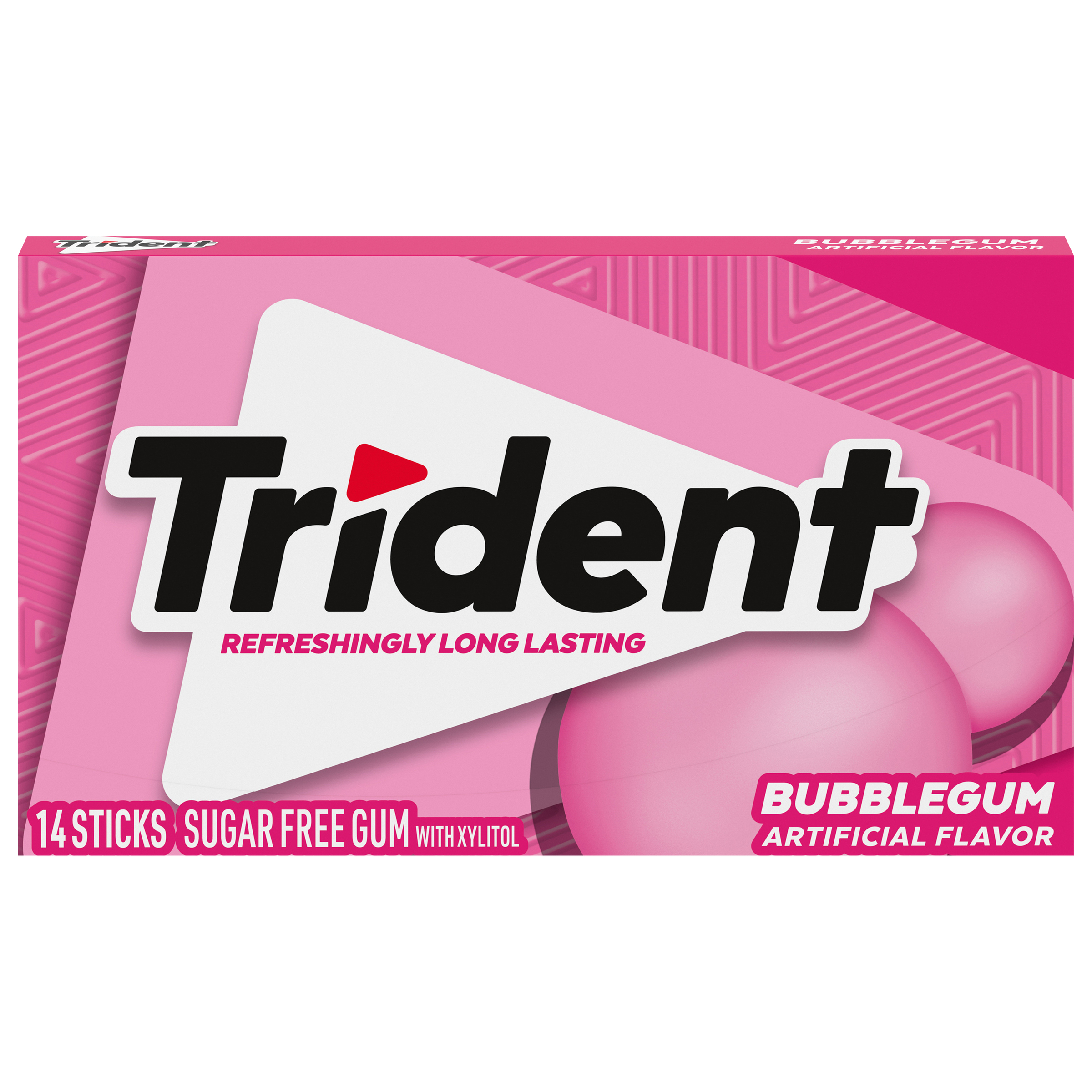 TRIDENT Bubblegum Sugar Free Gum 14PCS 12x12