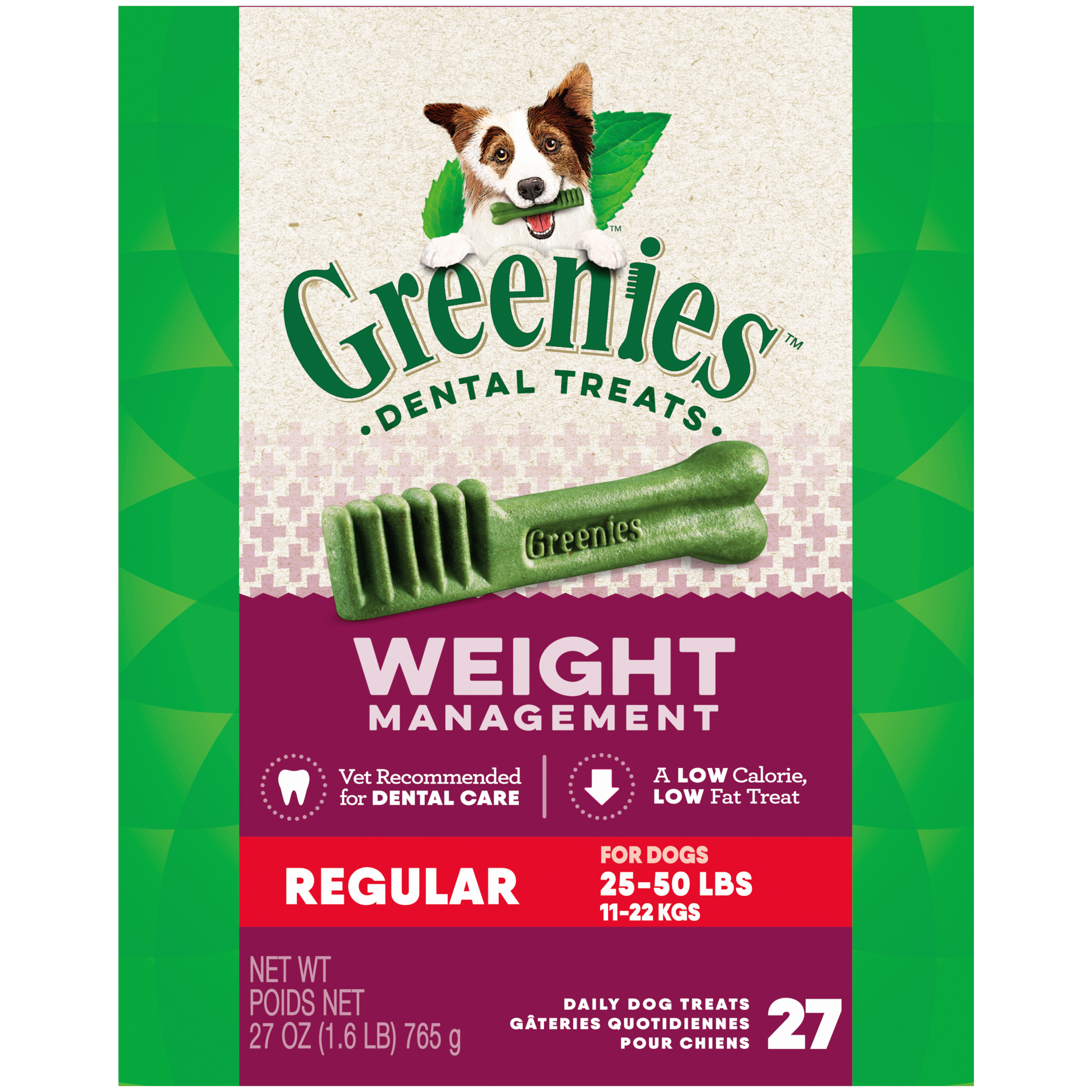 27 oz. Greenies Weight Managment Regular Tub Treat Pack (27 Count) - Treats