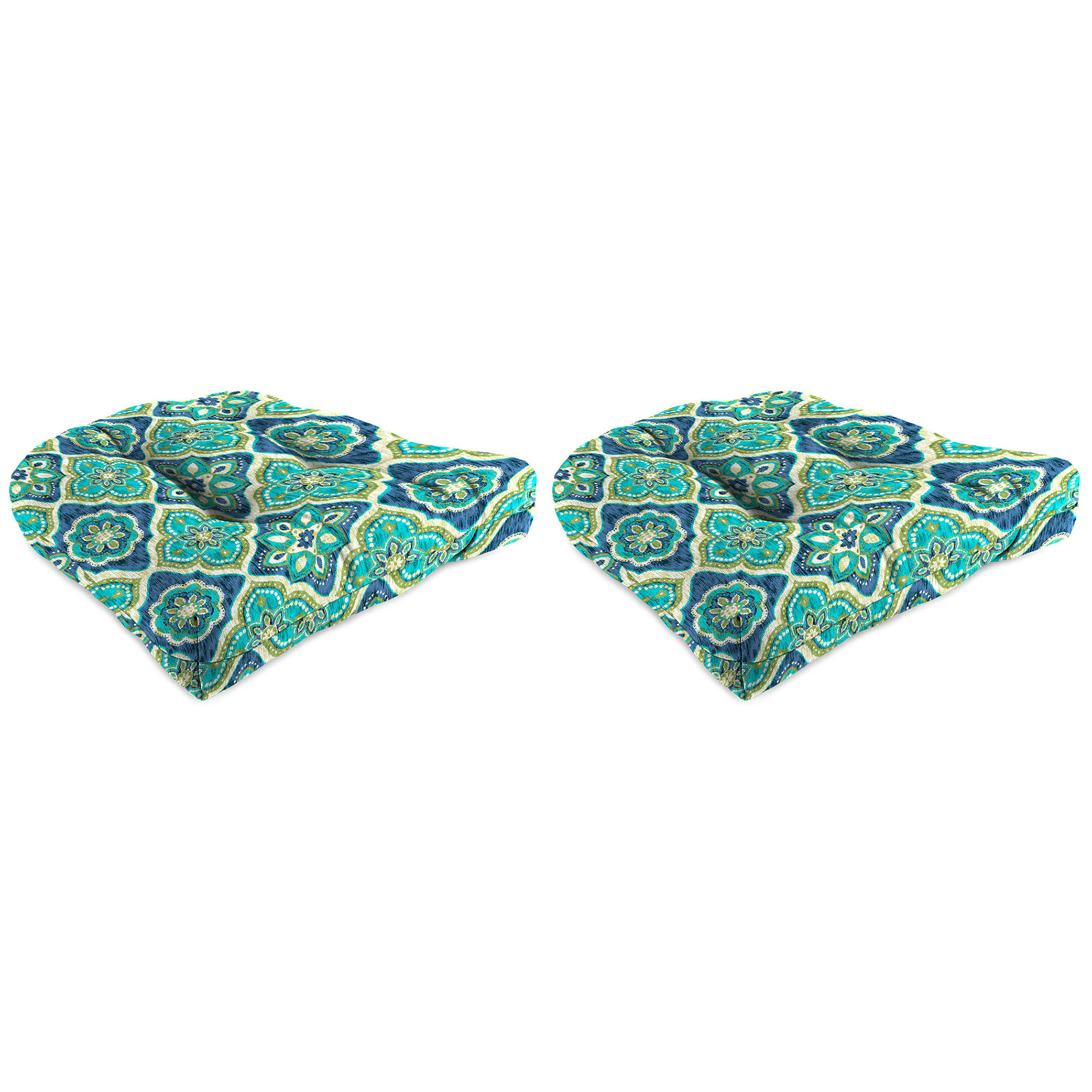 New Tufted Outdoor Patio Wicker Chair Seat Cushions 18", 2-Pack, Fade Resistant - Picture 7 of 23