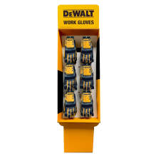 DEWALT FS6-DPG211 Performance Padded Synthetic Leather Gloves 6 Peg Free Standing Corrugated Display, 30 Pairs