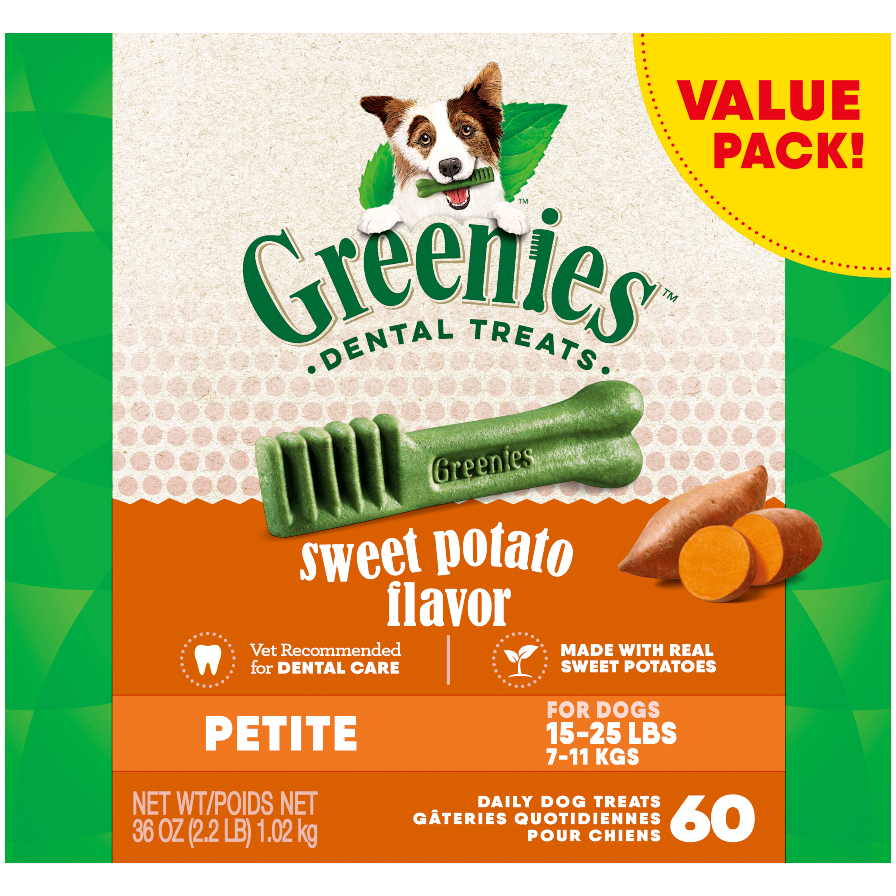 36oz Greenies Petite Sweet Potato Value Tub Treat Pack - Health/First Aid