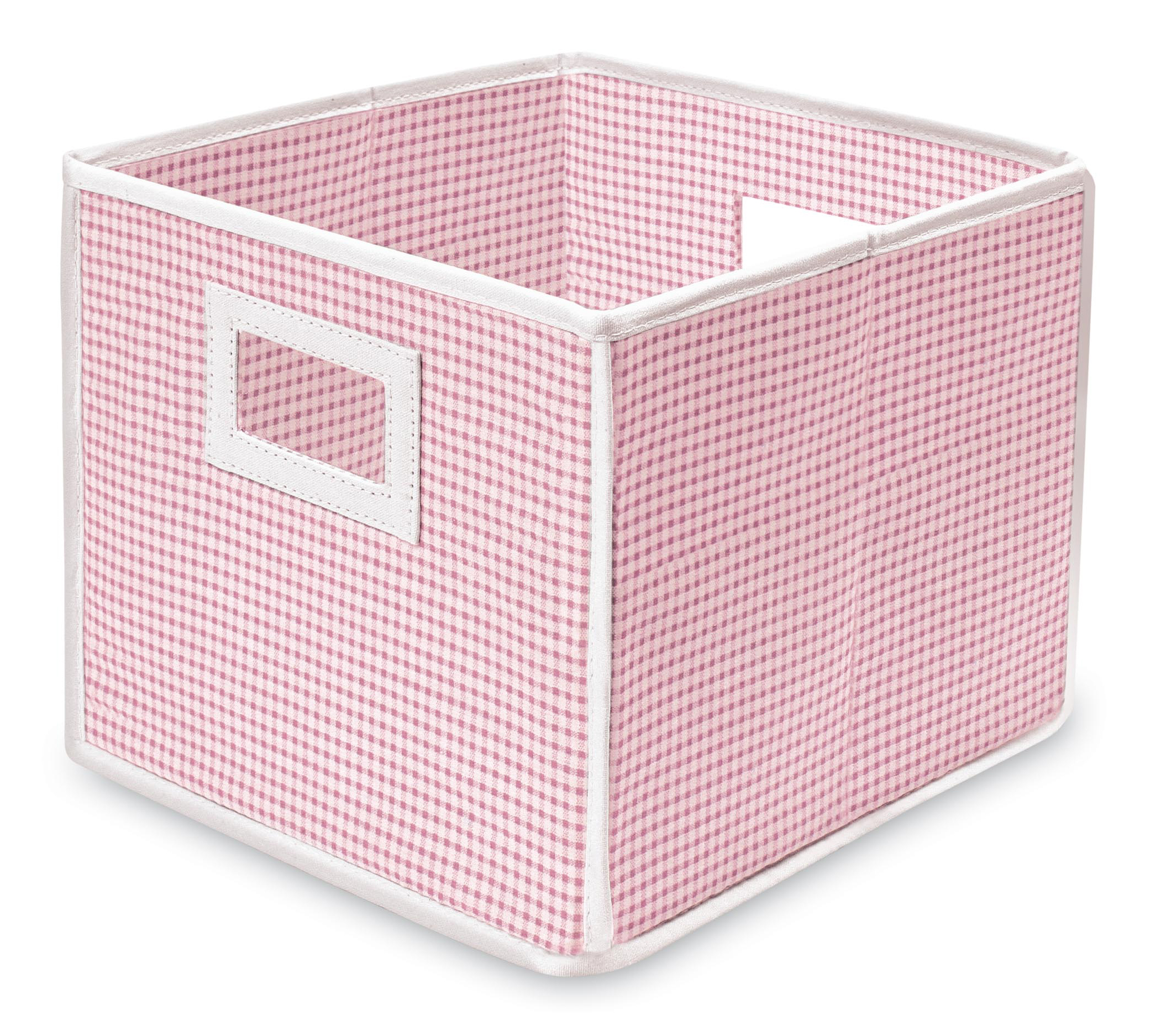 Folding Basket/Storage Cube - Pink Gingham