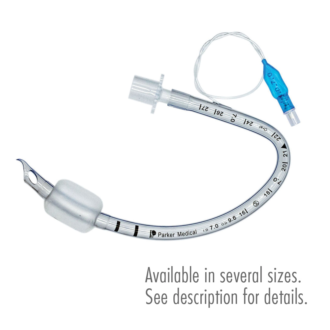 Parker Flex-Tip Endo Tube Performed, Oral Cuffed 7.5