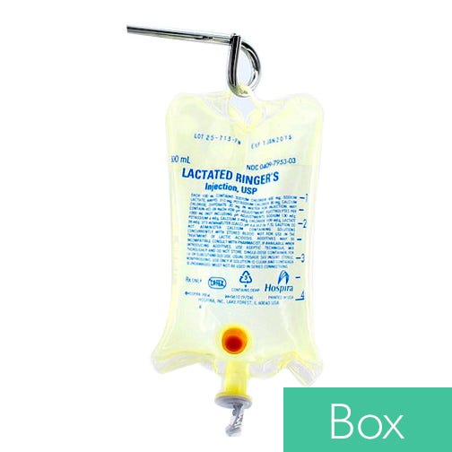 Lactated Ringer's, 500ml Plastic Bag for Injection - 24/Case