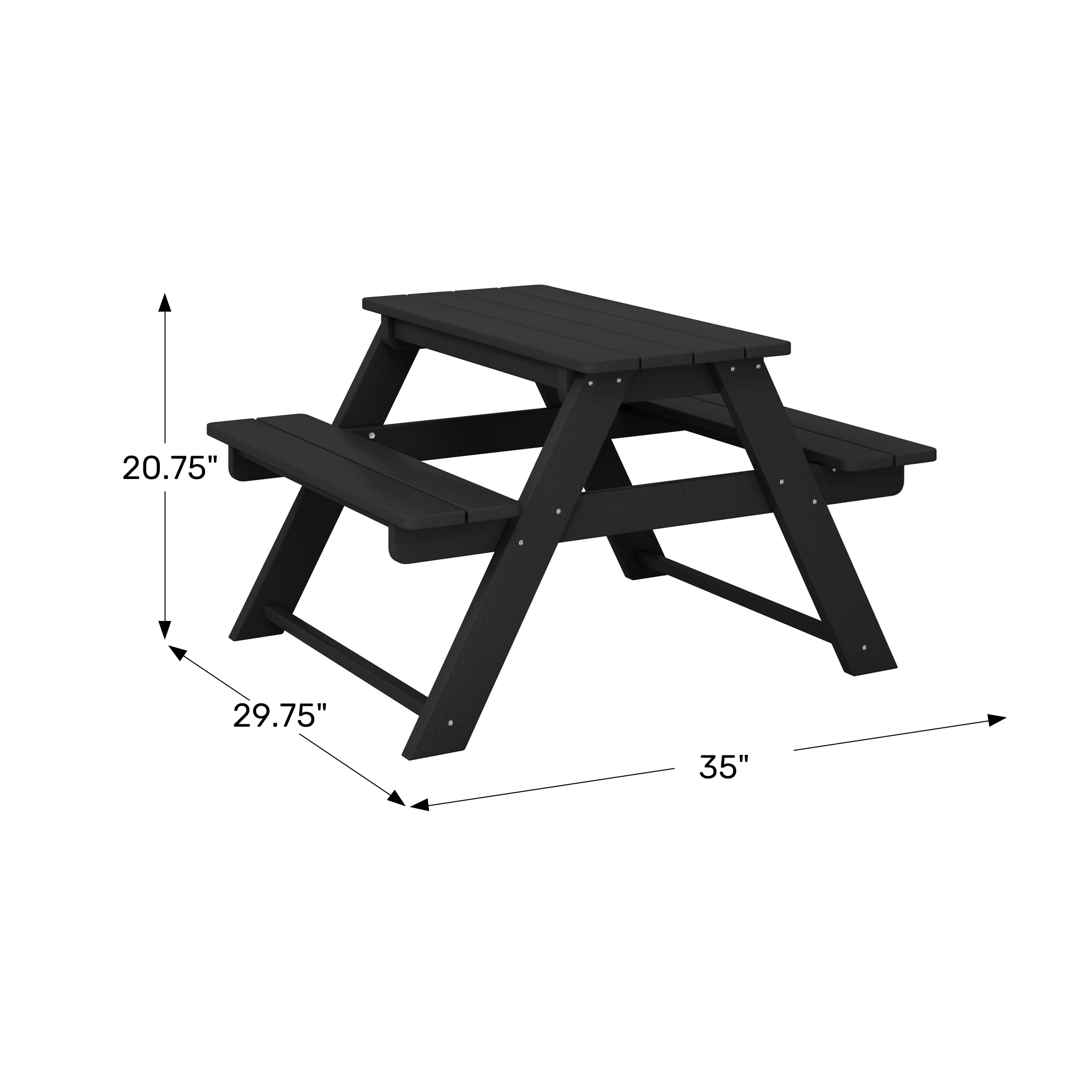 Outdoor Patio Kids HDPE Plastic Picnic Bench TableWWT Spec Image