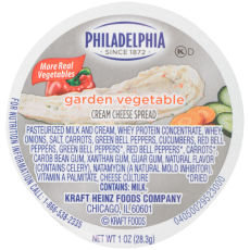 PHILADELPHIA Garden Vegetable Cream Cheese Spread, 1 oz. Cup (Pack of 100)