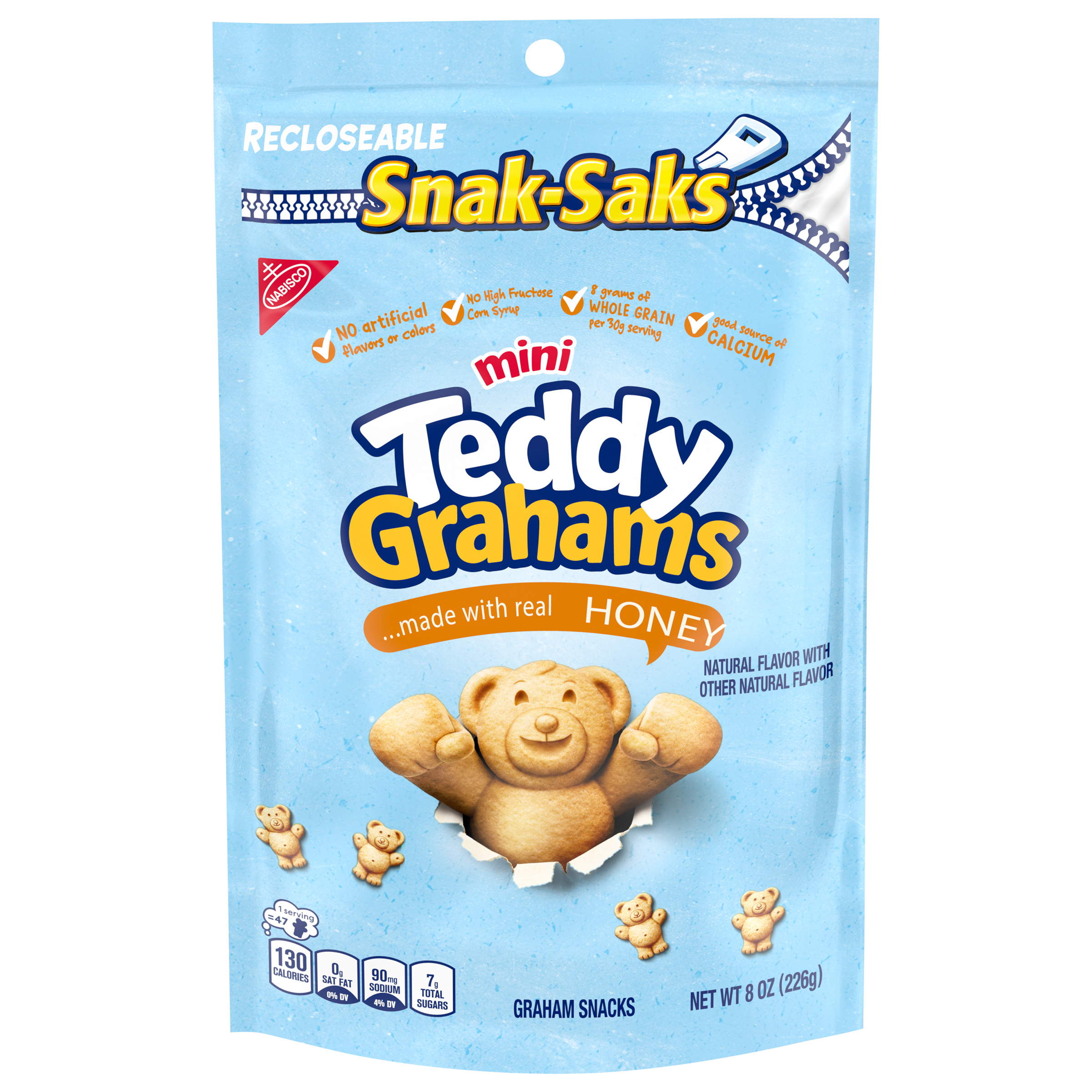 TEDDY GRAHAMS Honey Graham Lunchbox Cookies Snak Saks 8 oz