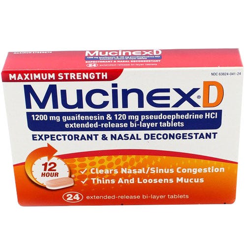 Maximum Strength Mucinex®D Expectorant & Nasal Decongestant, 12hr, 24 Count Tablets