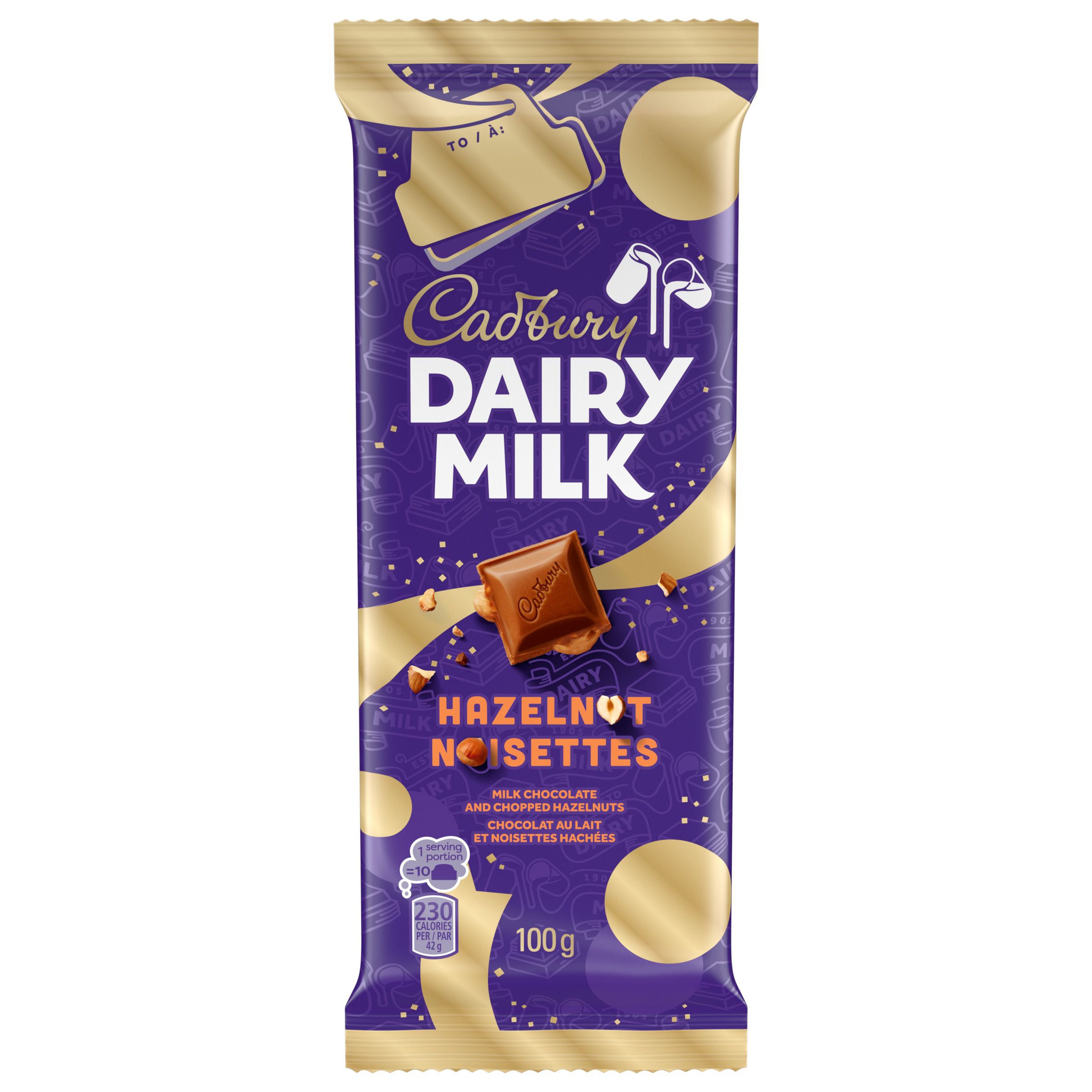 Cadbury Dairy Milk Hazelnut Chocolate Bars, 100 G-thumbnail-1