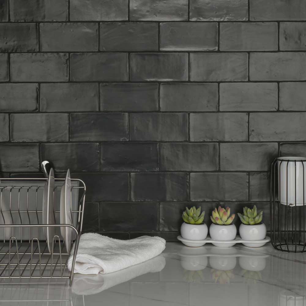 Chester Matte Nero 3 In X 6 In Ceramic Wall Tile Merola Tile