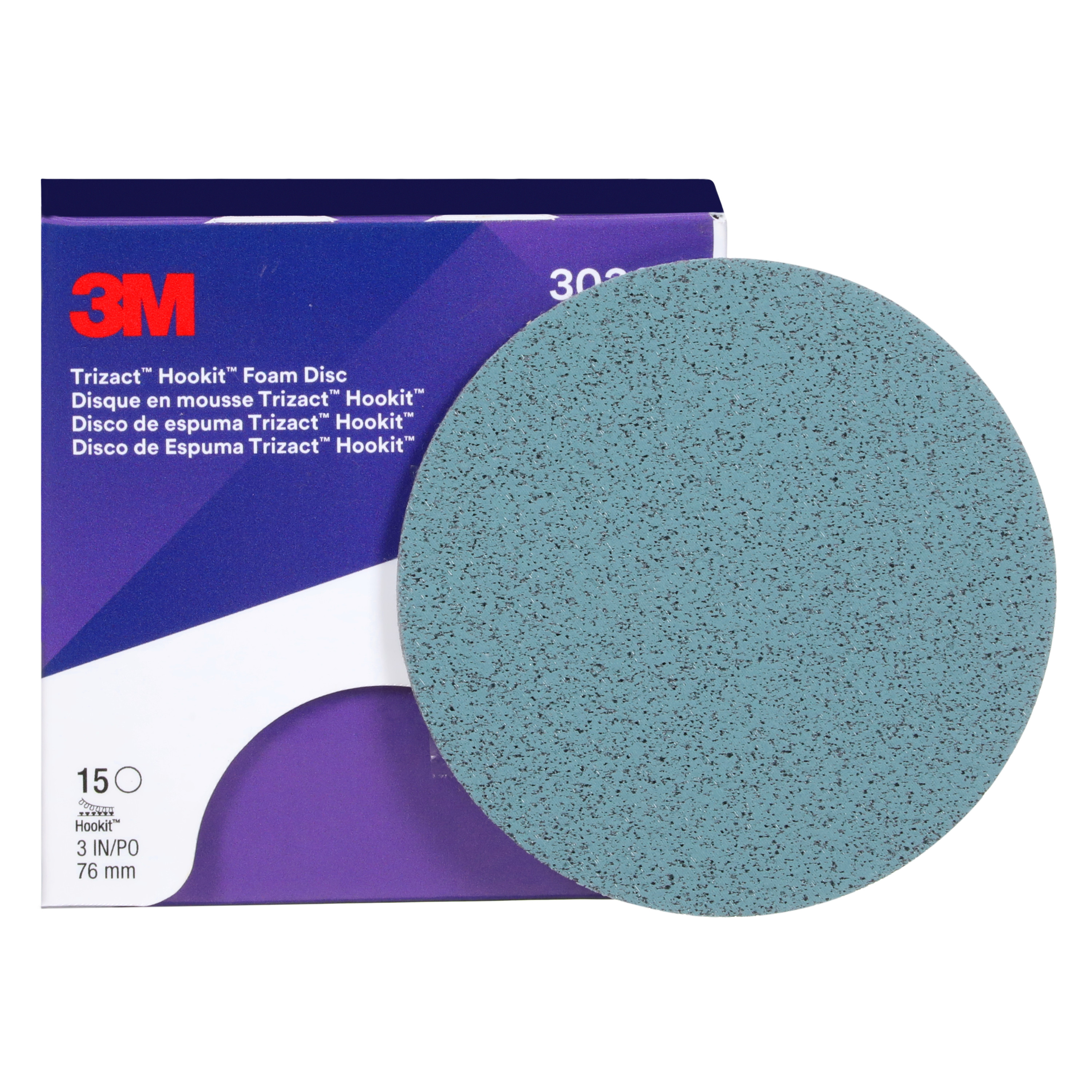 Product Number 443SA | 3M™ Trizact™ Hookit™ Foam Abrasive Disc 30362