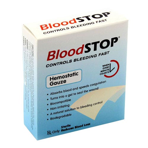 BloodSTOP® Hemostatic Gauze, 2" x 2", - 20/Box