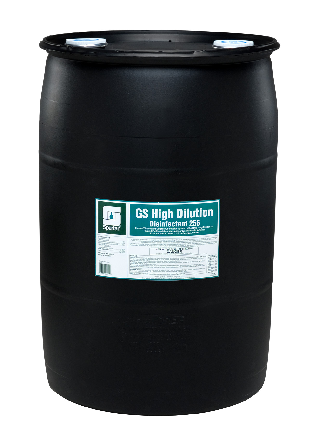 Spartan Chemical Company GS High Dilution Disinfectant 256, 55 GAL DRUM