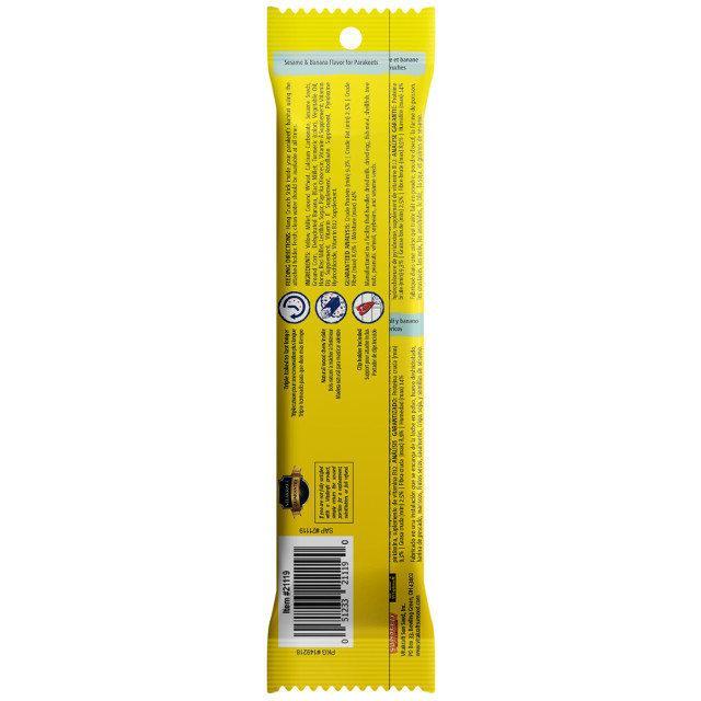 Back-Image showing Crunch Sticks Sesame & Banana Flavor