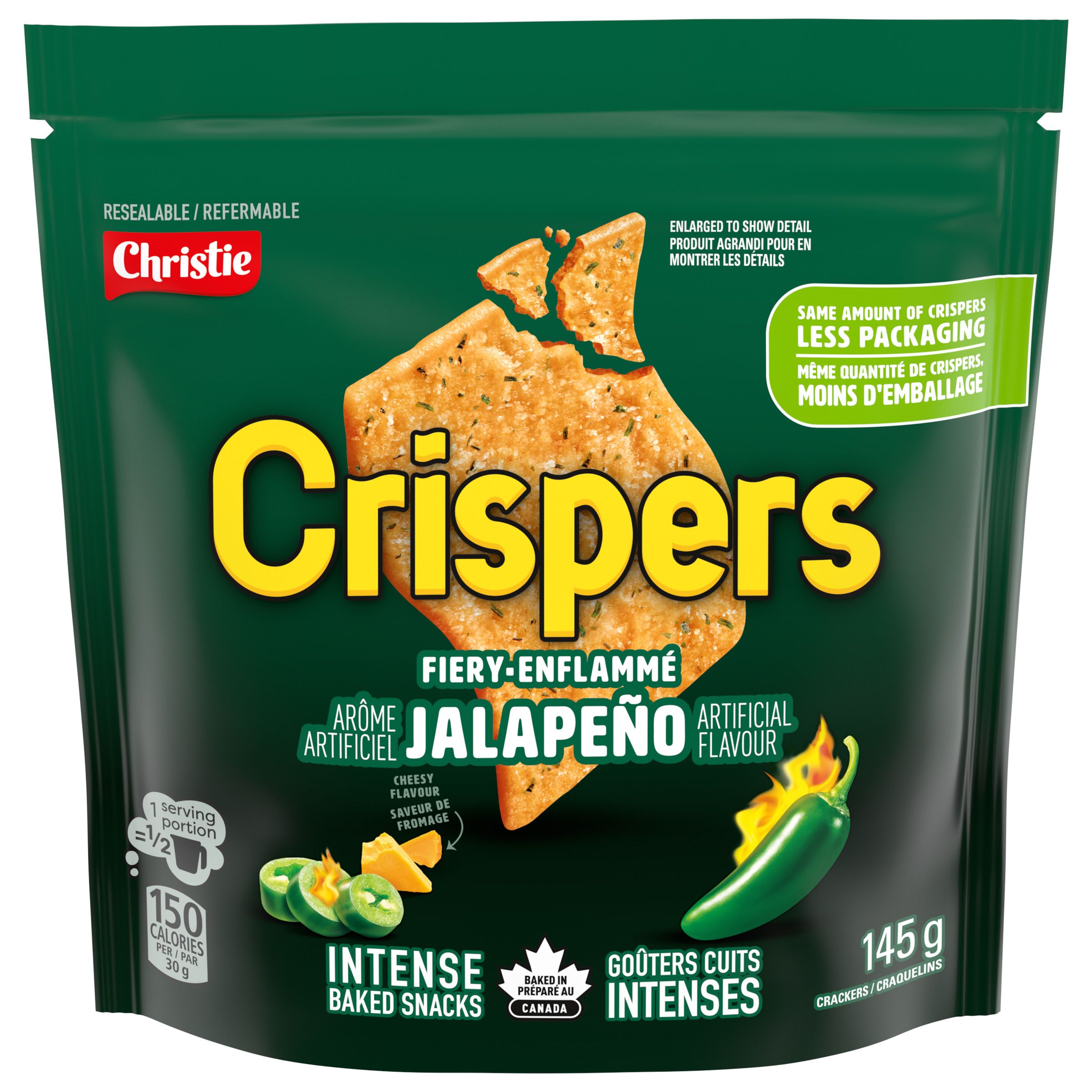 CRISPERS Fiery Jalapeño Crackers, 145g-1