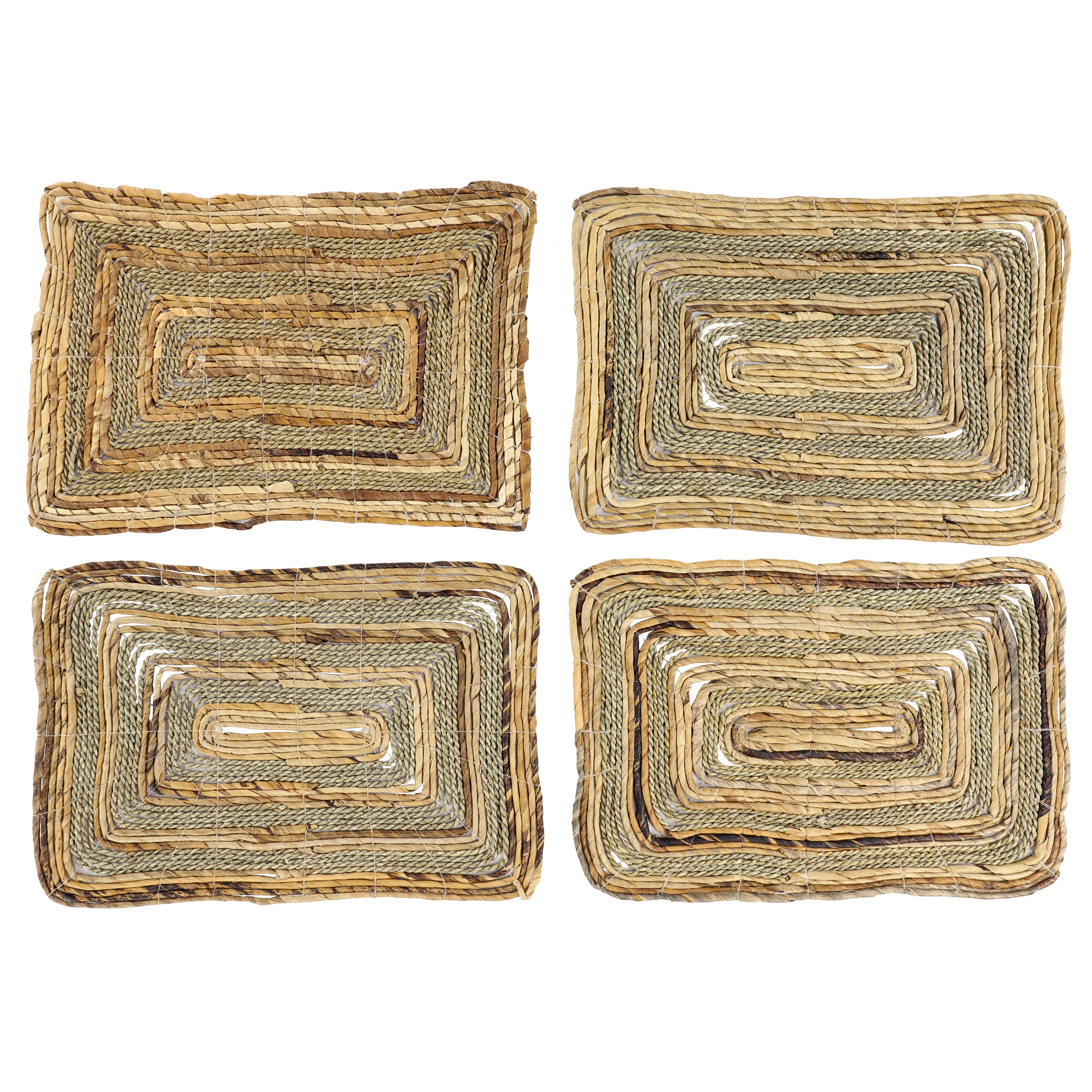 Brown Dried Plant  Place Setting Accessories, Set of 4 20"W
