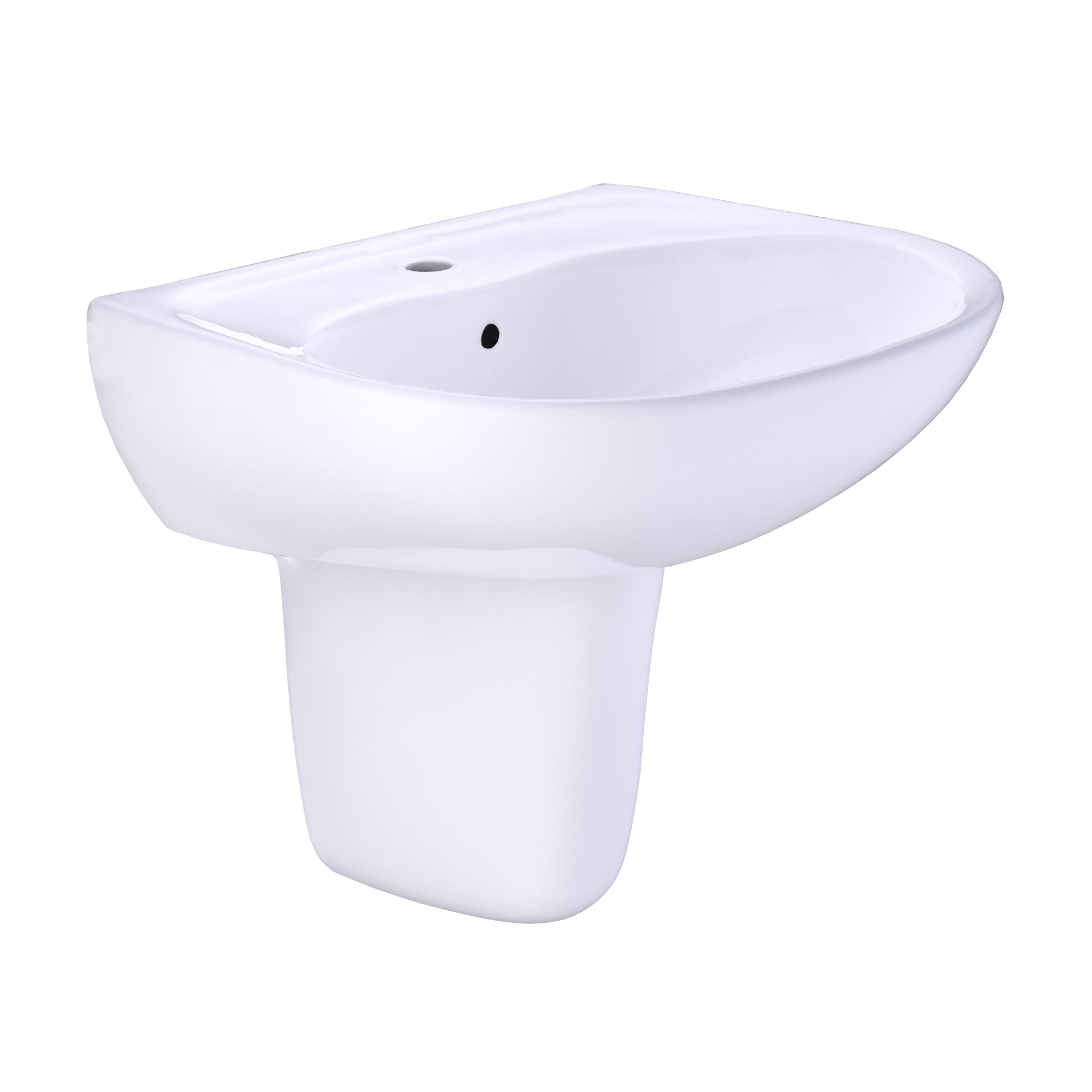 TOTO Supreme Oval Wall-Mount Bathroom Sink with CeFiONtect and Shroud for Single Hole Faucets, Cotton White, Vitreous China, LHT241G#01