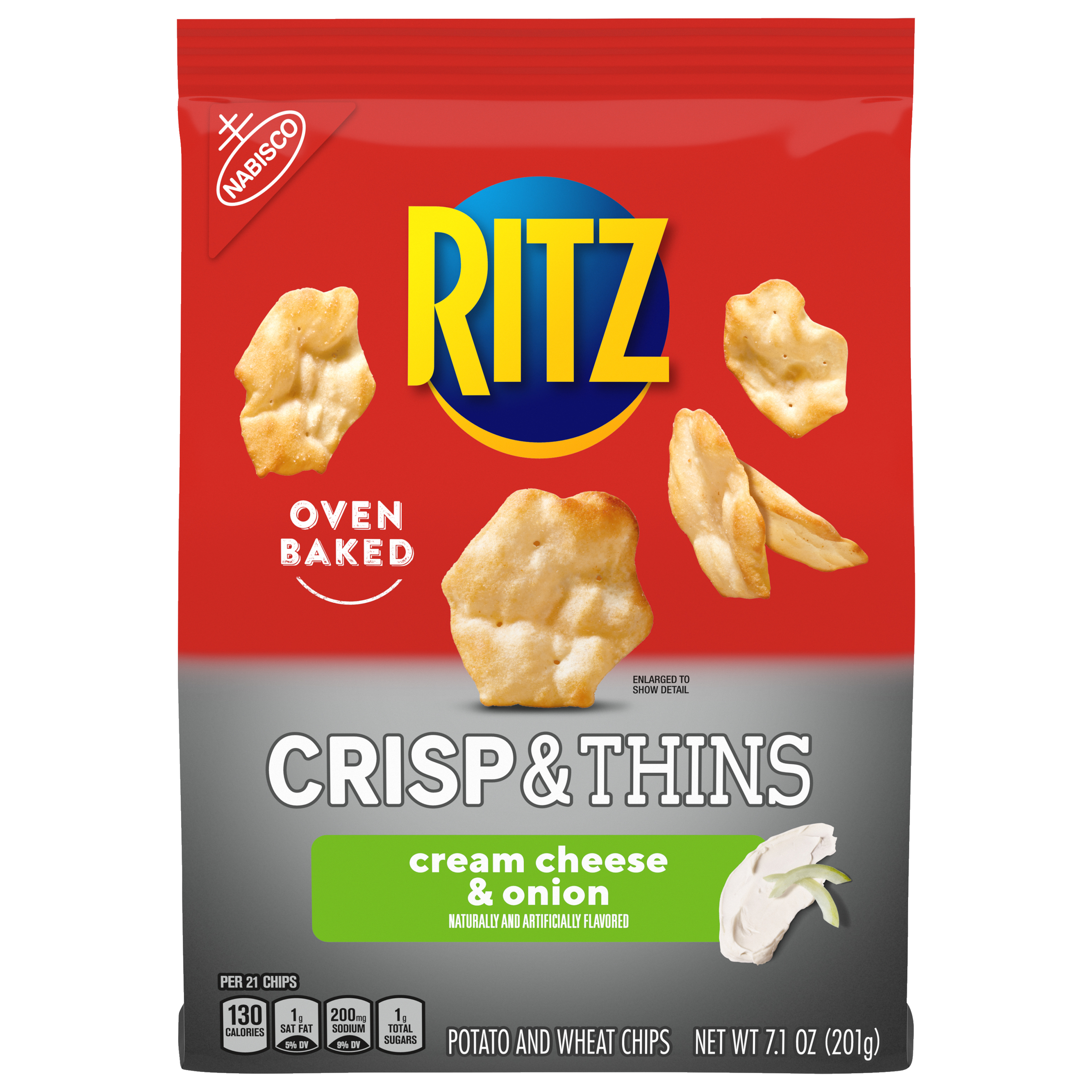 RITZ Crisp and Thins Cream Cheese and Onion Chips, 7.1 oz-thumbnail-0