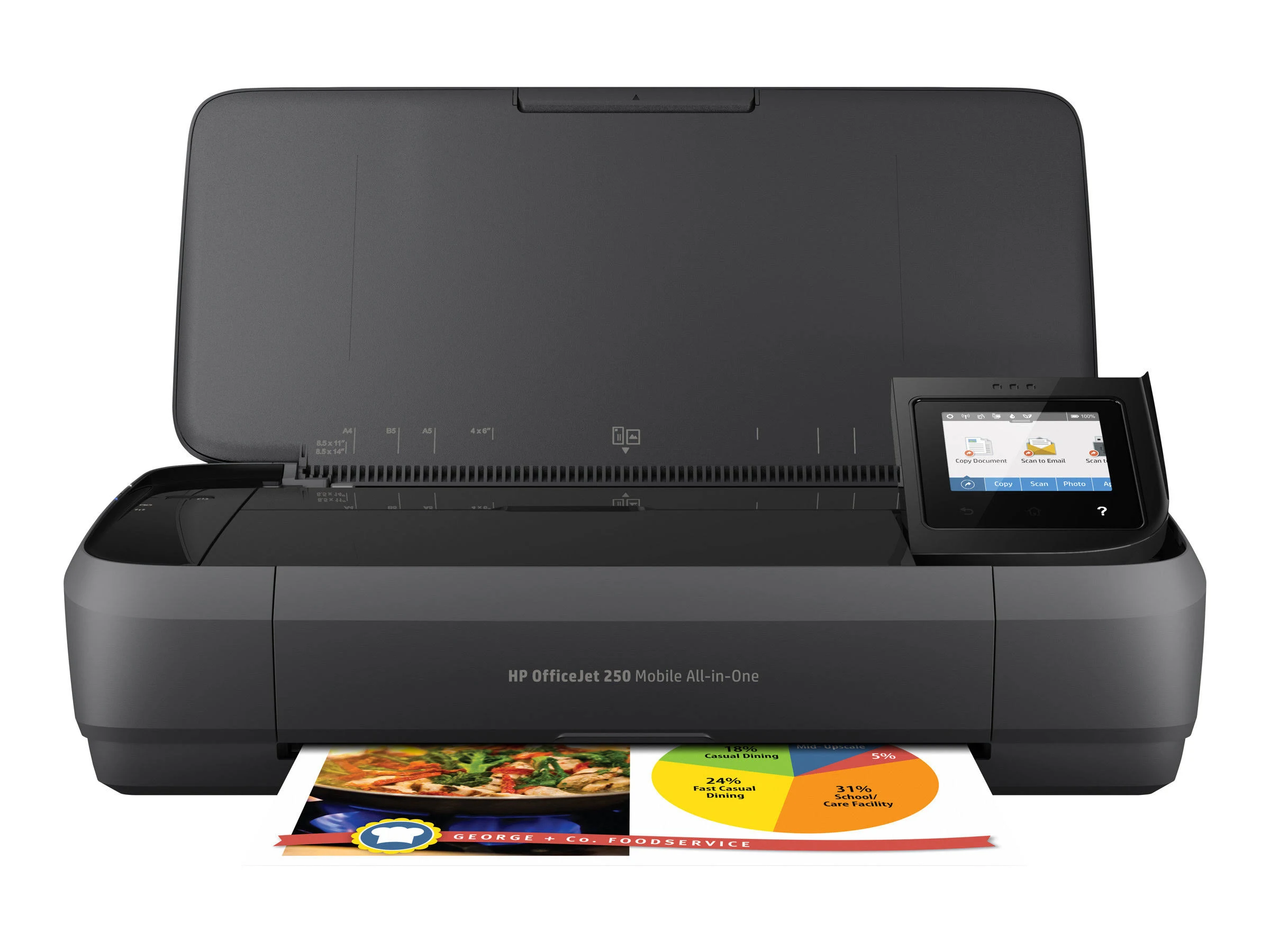 HP Refurbished OfficeJet 250 All-In-One A4 Colour Mobile Multifunction Inkjet Printer