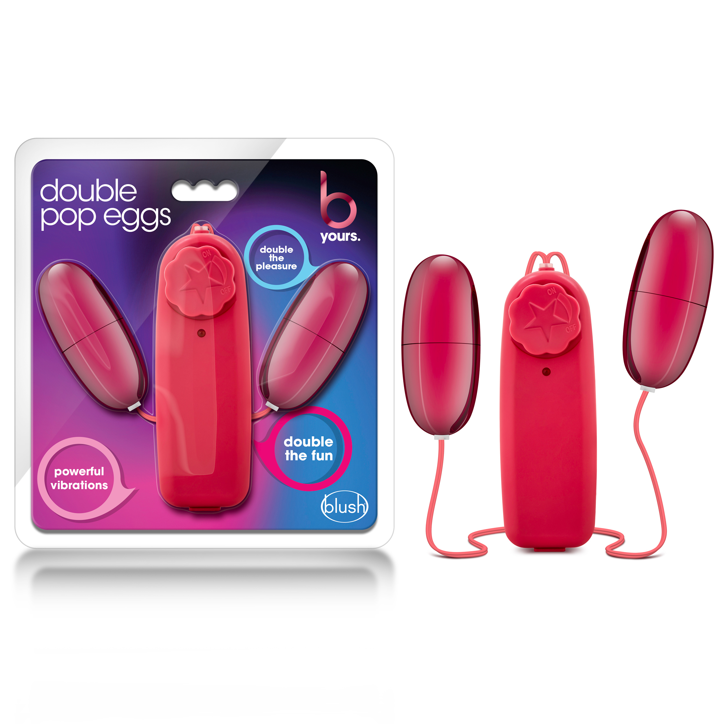 Blush B Yours Double Pop Egg Cerise 2-Inch Vibrating Egg