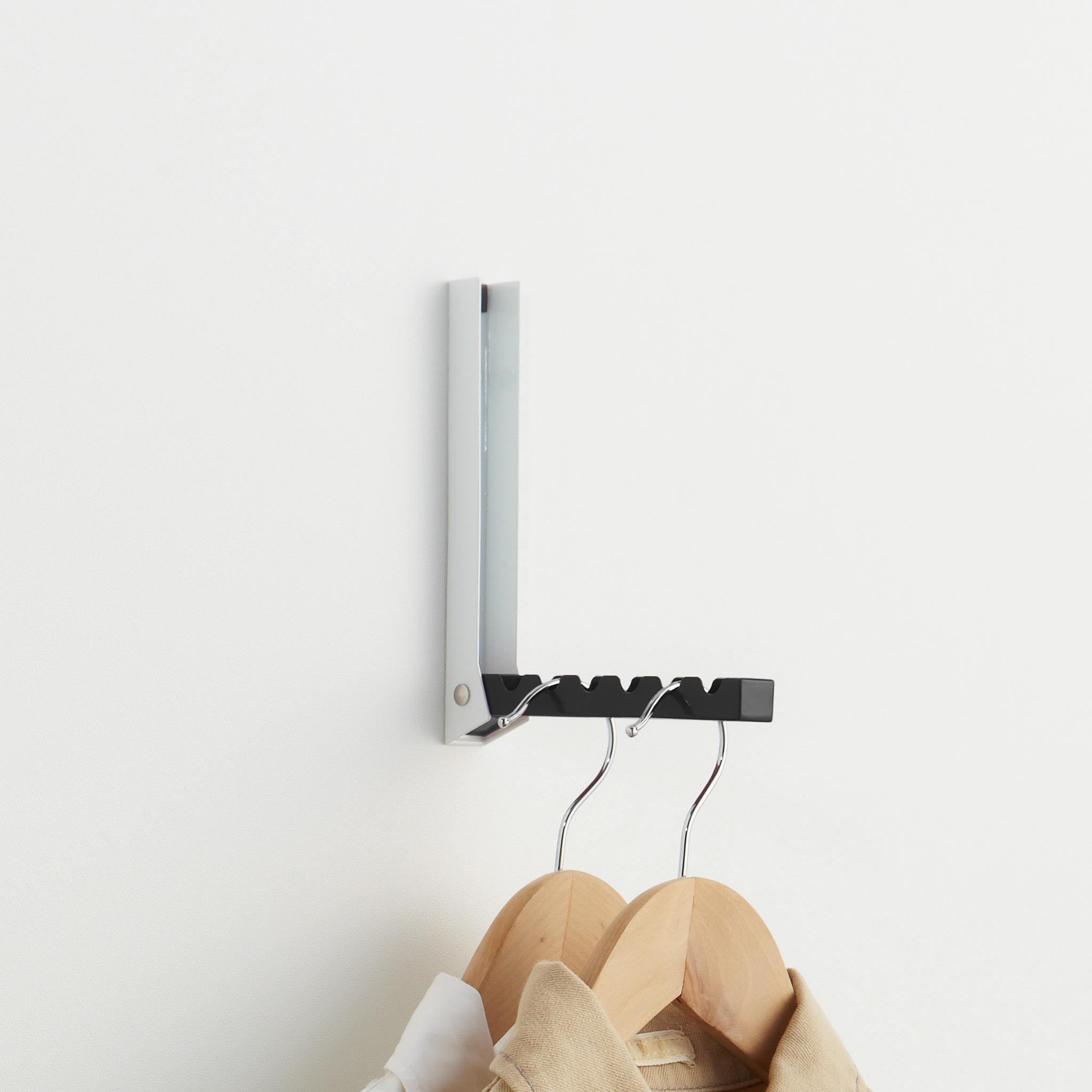 Foldable Over-The-Door Hanger : Wall Mount Option