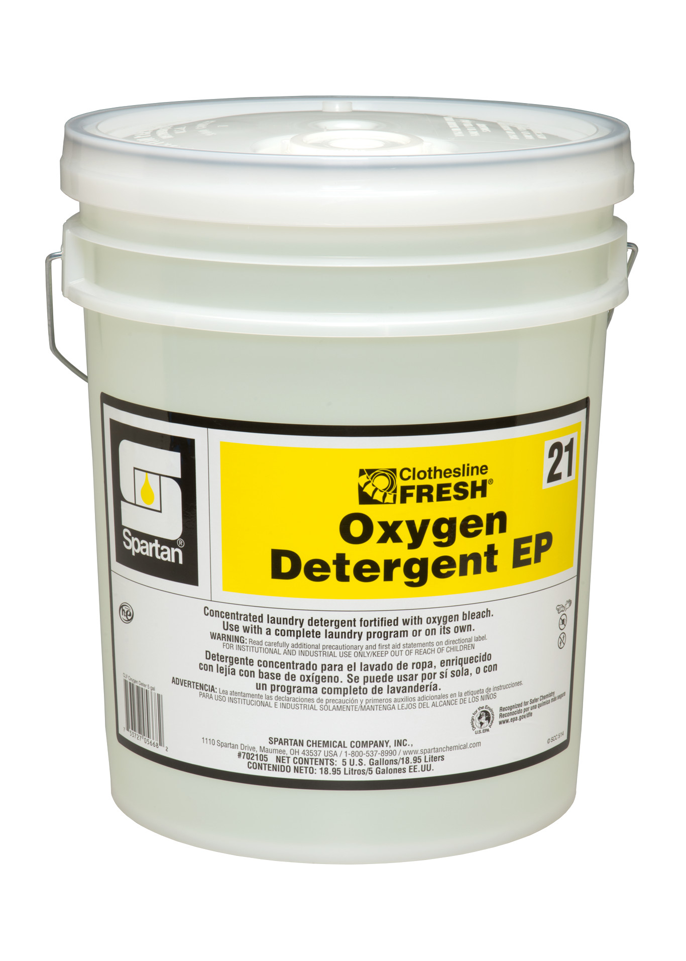 Spartan Chemical Company Clothesline Fresh Oxygen Detergent EP 21, 5 GAL PAIL