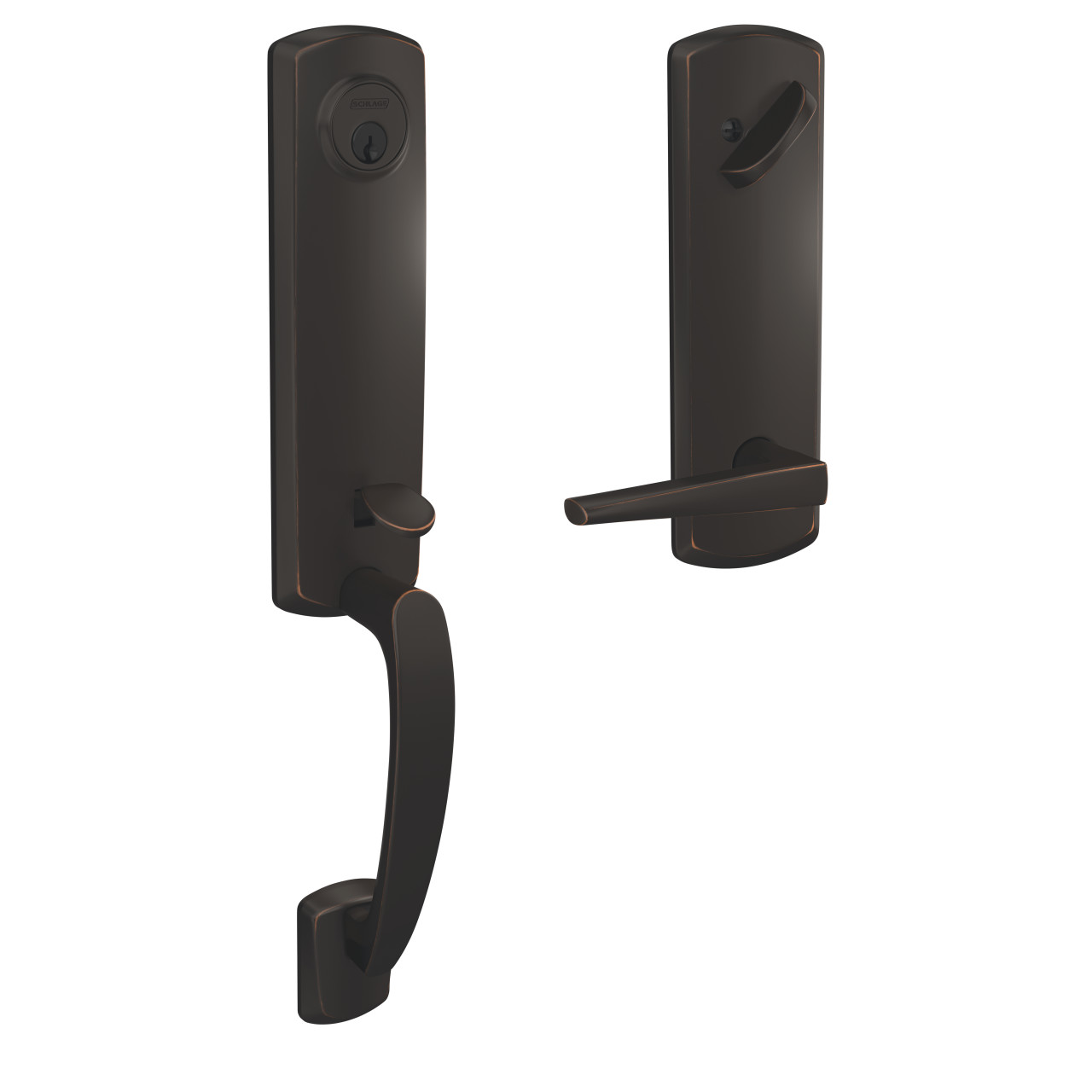 Custom 3/4 Trim Single Cylinder Handleset and Eller Lever with Greenwich Trim