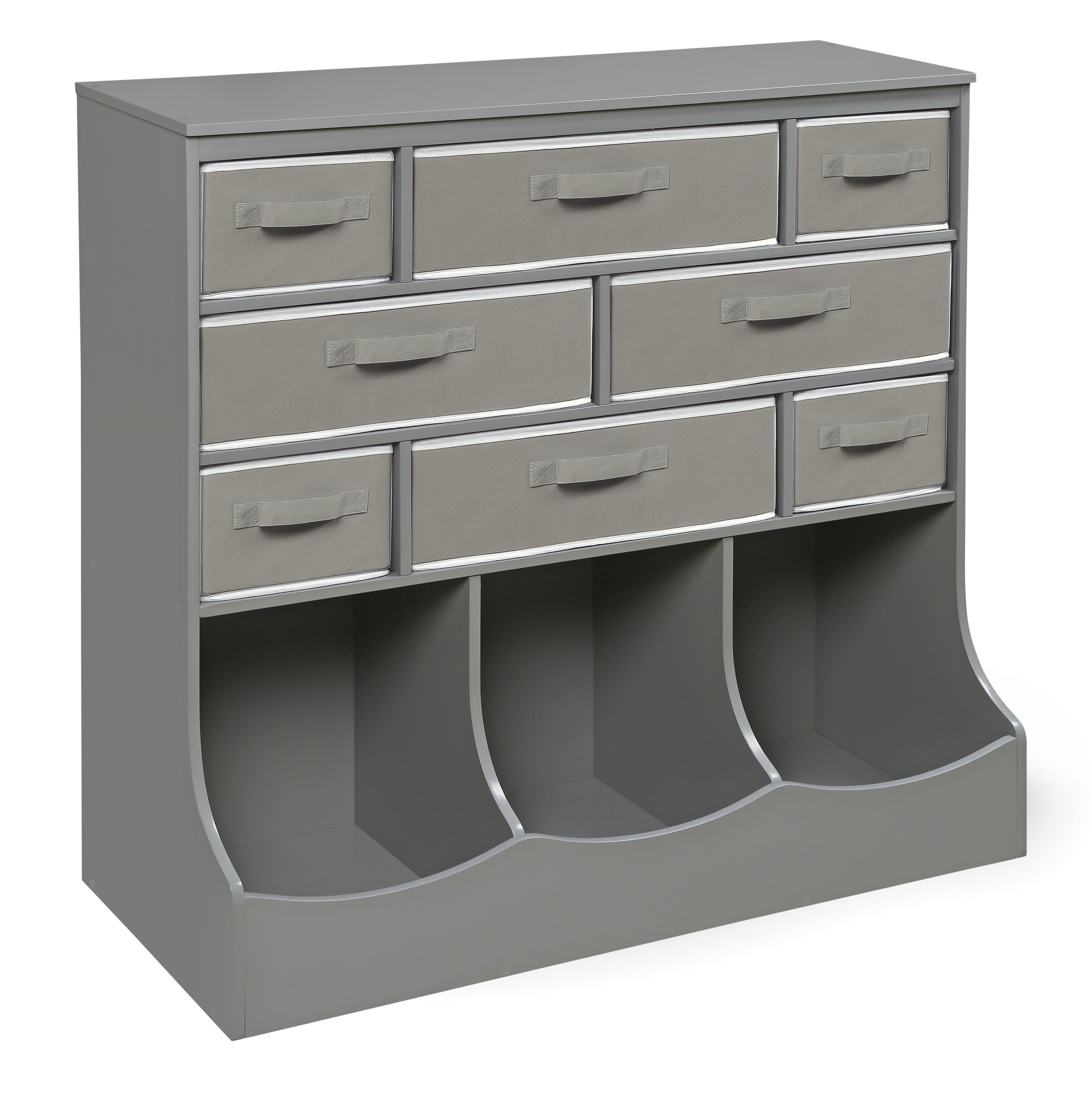 Storage Station with Eight Baskets and Three Bins - Gray