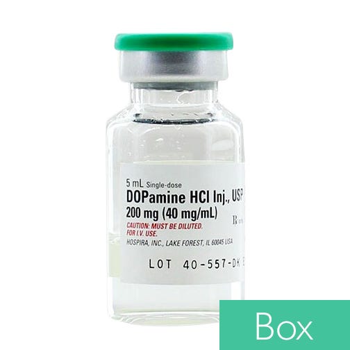 Dopamine HCl 40mg/ml 5ml Single Dose Vial - 25/Box