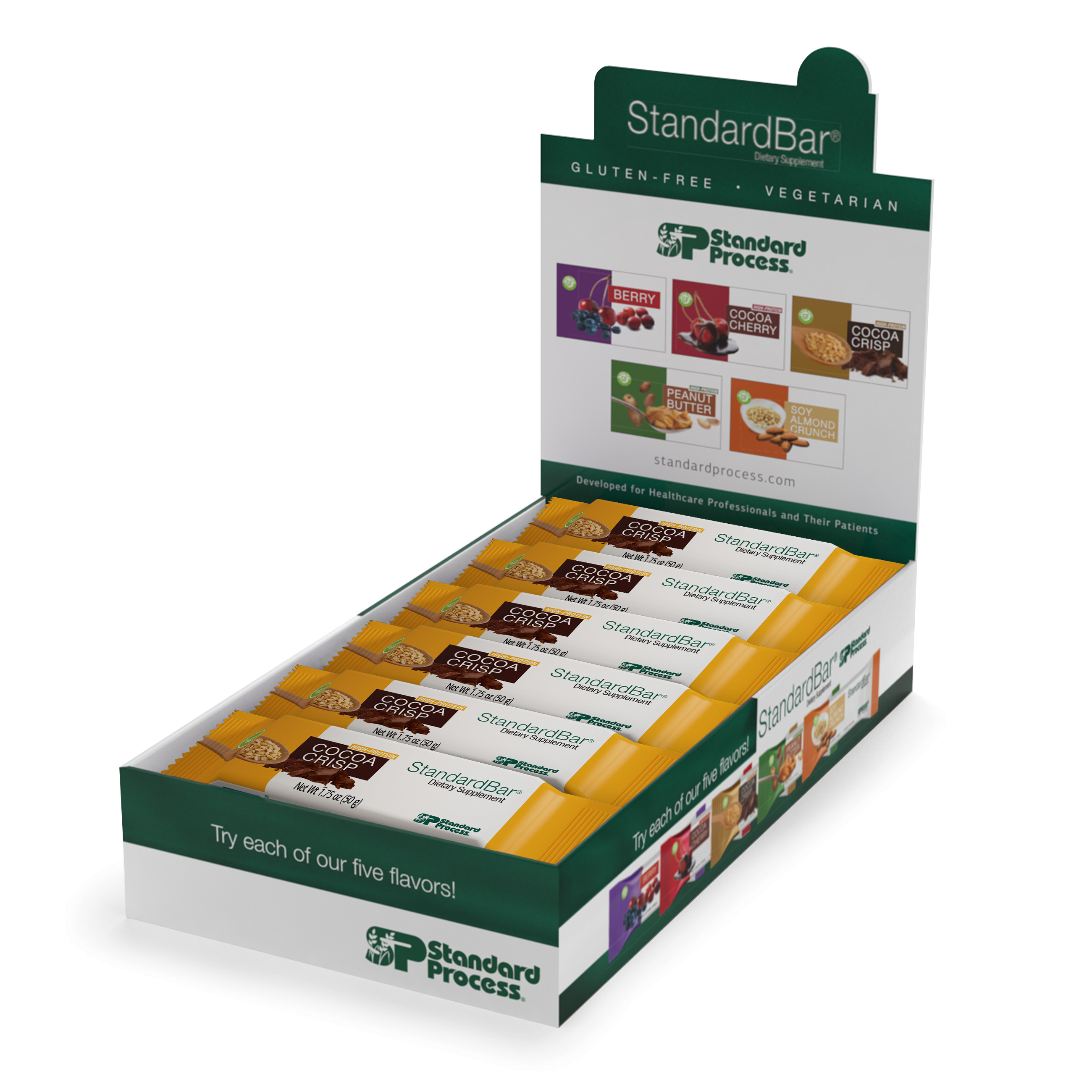 Standard Process StandardBar - Gluten-Free Protein Bar with Whole Food Formula of Calcium, Potassium, and More - Vegetarian - 18 Bar Pack - Soy Almond Crunch