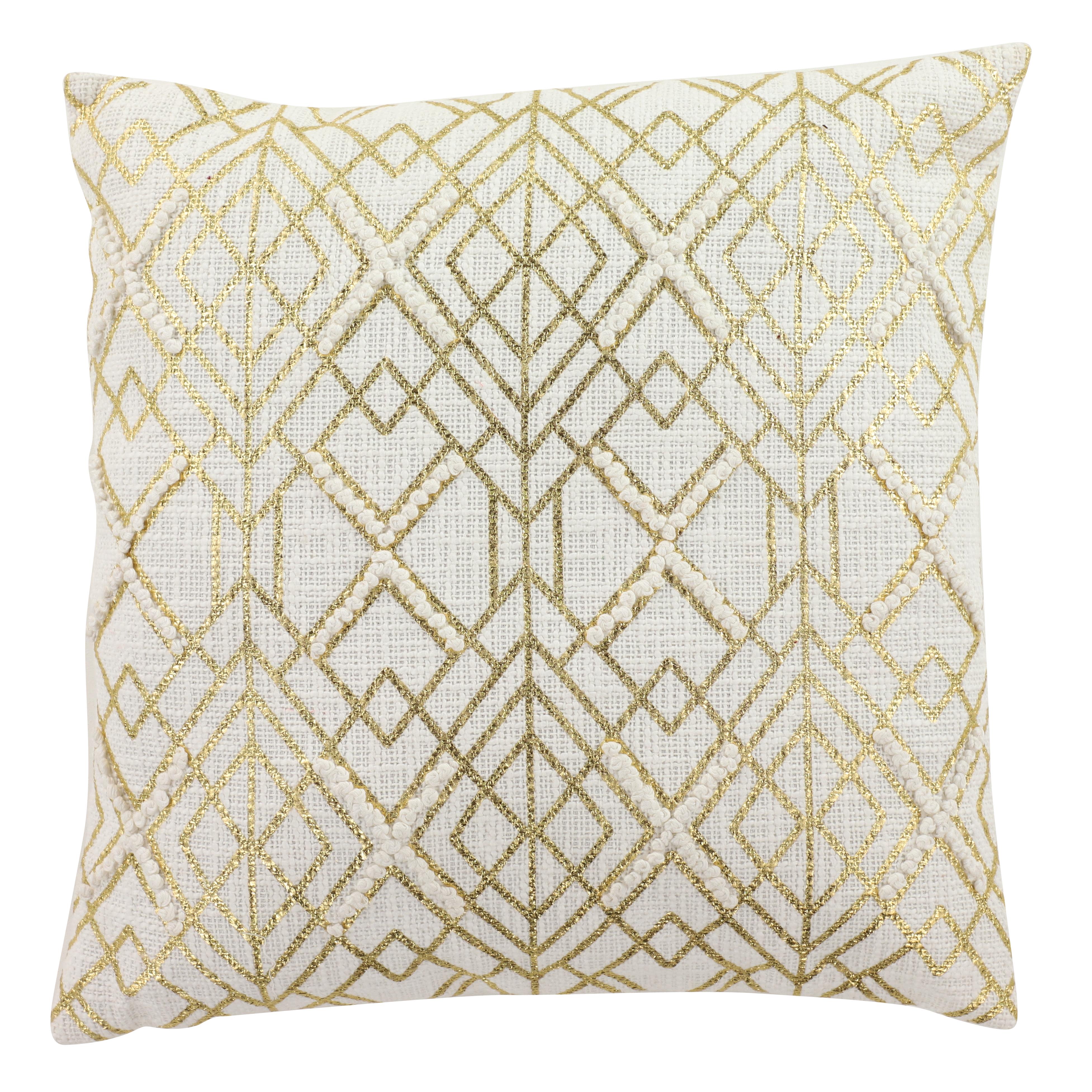 Gold Cotton Fabric  Pillow Decorative, 20" x 5" x 20"