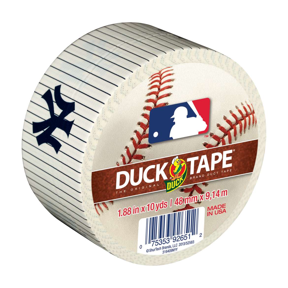 MLB Licensed Duck Tape® Brand Duct Tape - New York Yankees, 1.88 in. x 10 yd. Image