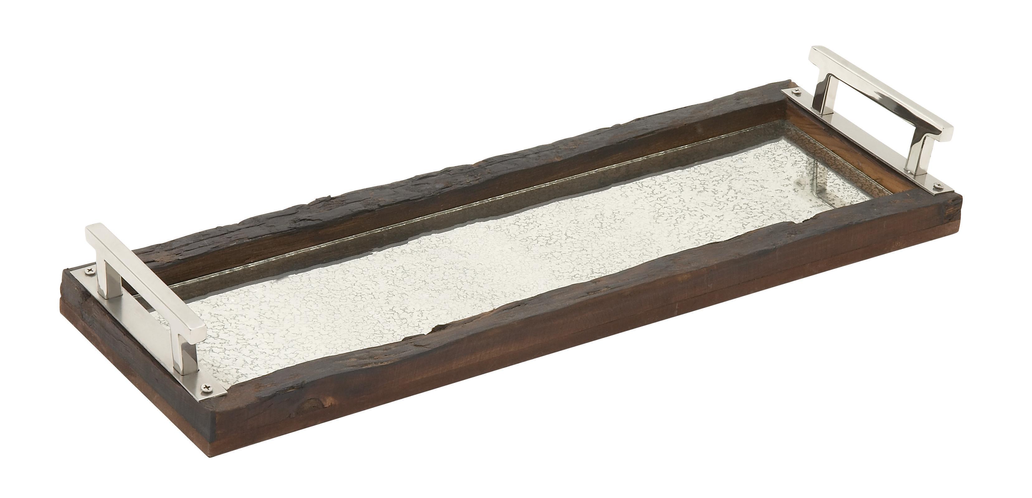 Brown Metal Natural Tray, 3" x 24" x 8"