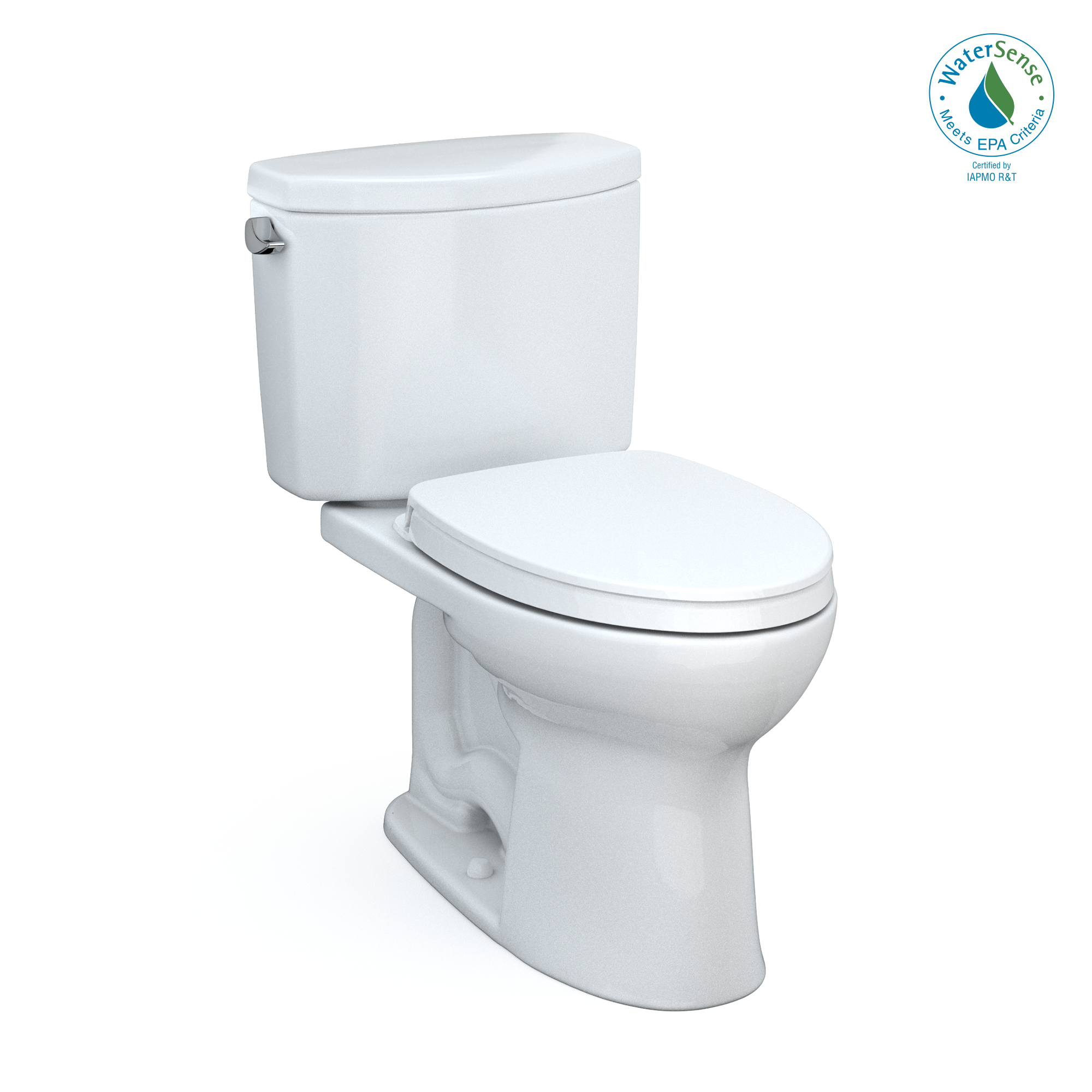 TOTO Drake II Two-Piece Elongated 1.28 GPF Universal Height Toilet with CEFIONTECT and SS124 SoftClose Seat, WASHLET+ Ready, Cotton White, Vitreous China|Plastic, MS454124CEFG#01