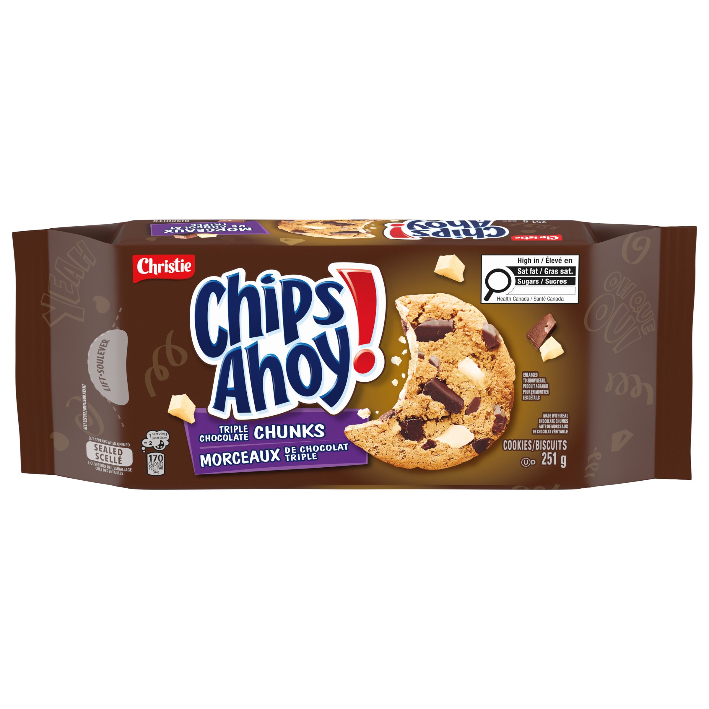 Chips Ahoy! Triple Chocolate Chunks Cookies 251G-thumbnail-1