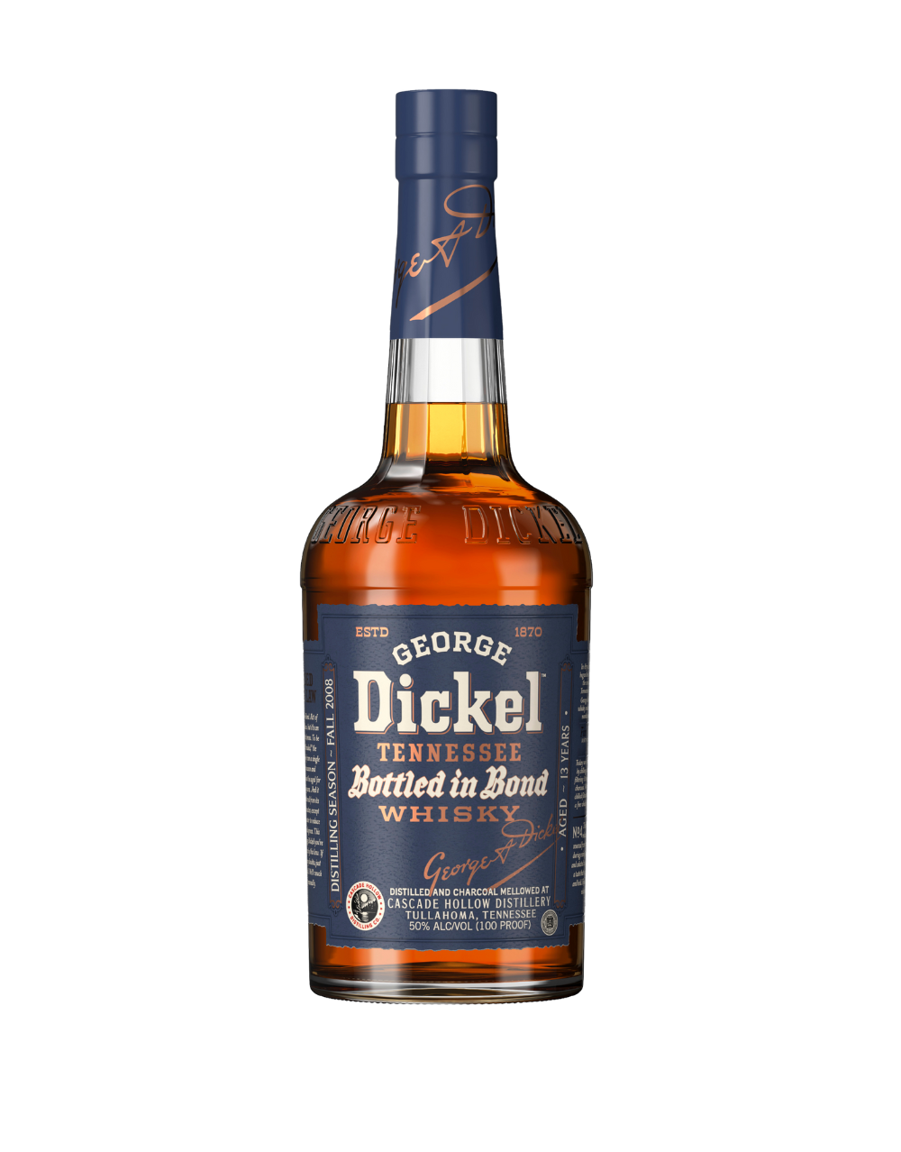 GEORGE DICKEL BOTTLED IN BOND TENNESSEE WHISKY 13 YEAR OLD - DISTILLING SEASON FALL 2008
