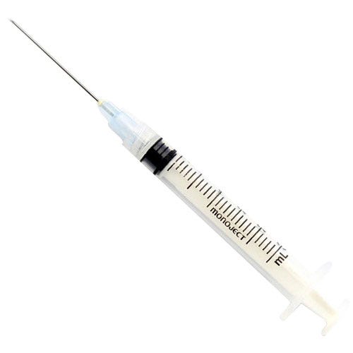 Monoject™ 3 cc Syringe w/22ga x 1-1/2" Needle, Soft Pack - 100/Box