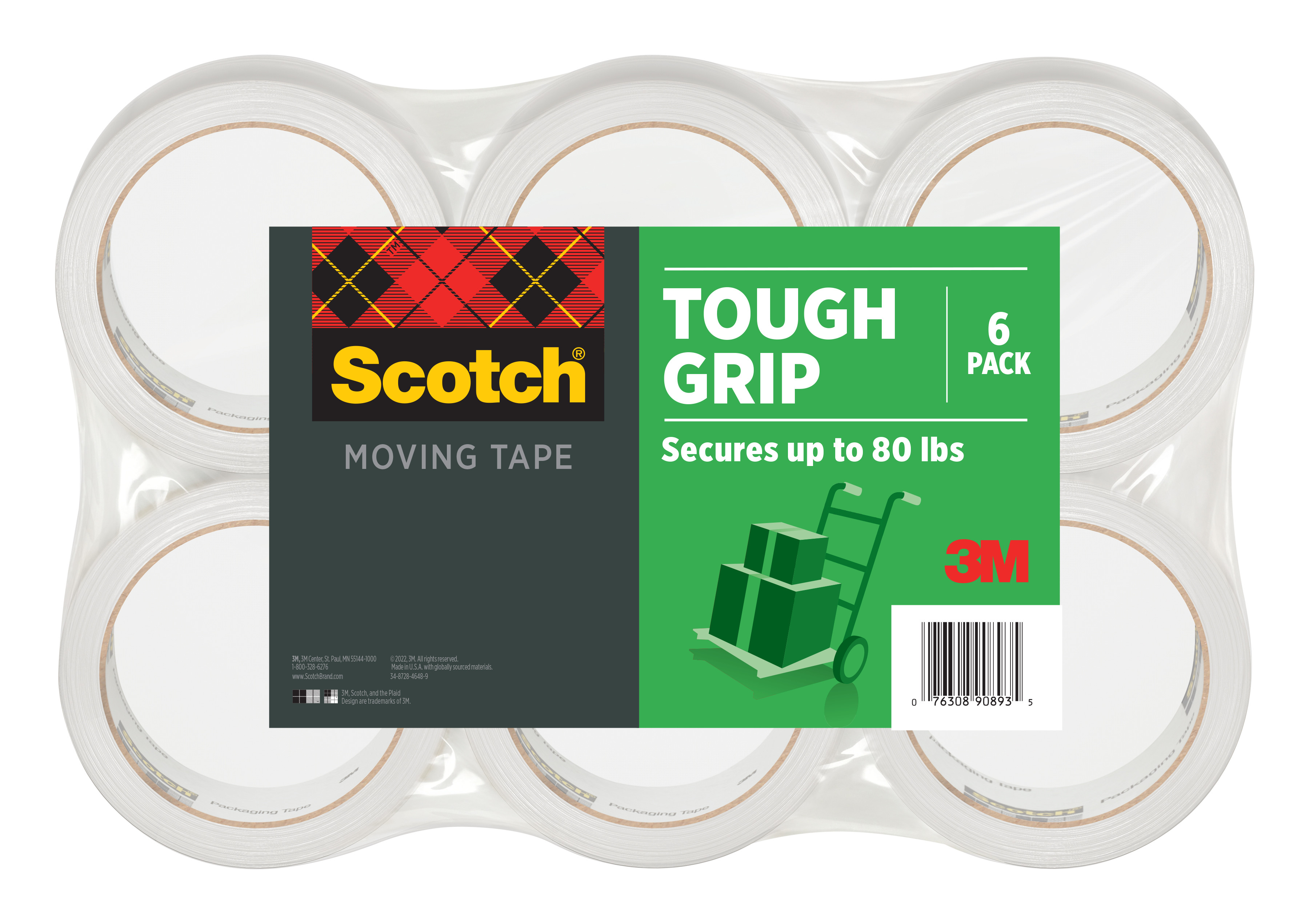 SKU 7100103559 | Scotch® Tough Grip Moving Packaging Tape 3500-40-6