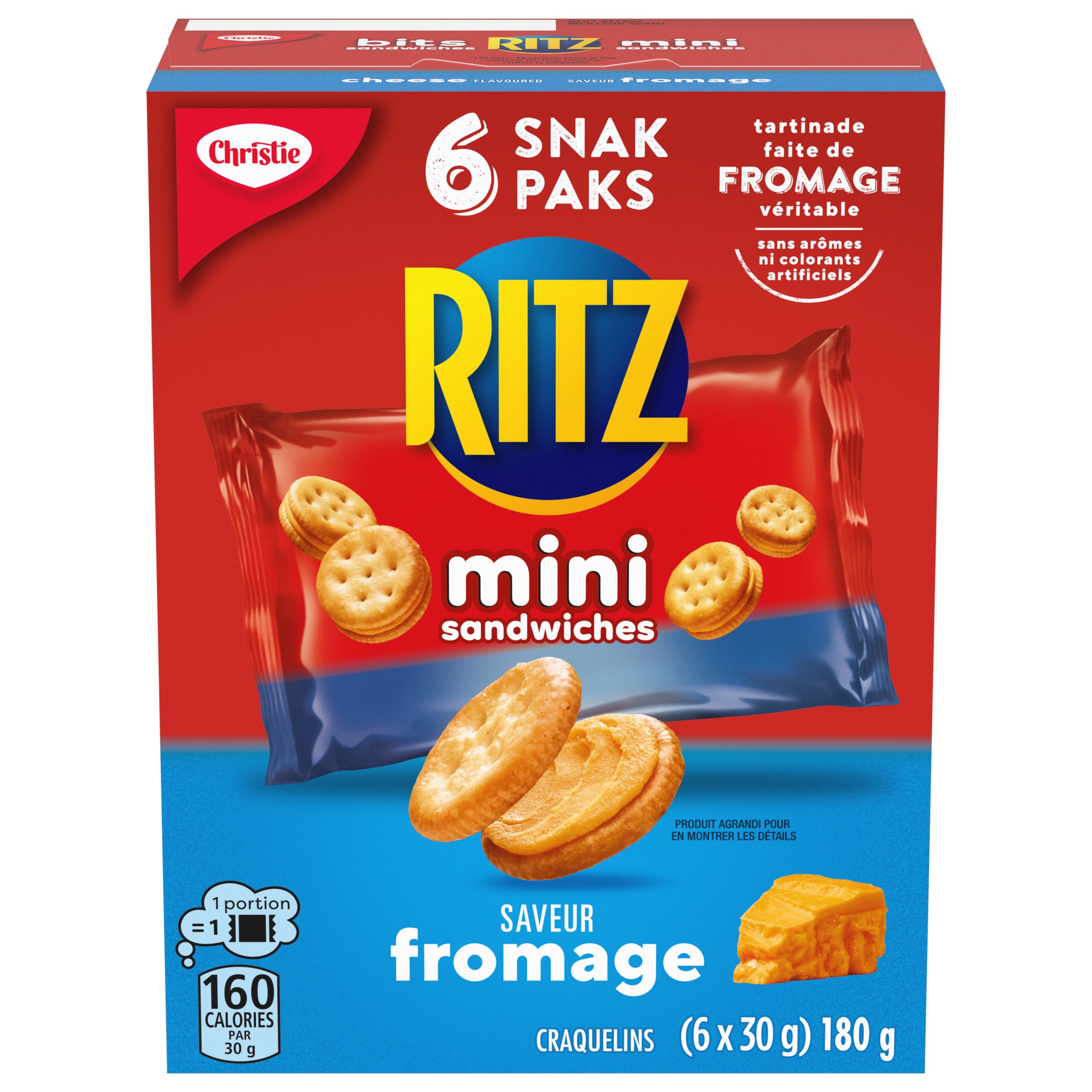 MINI RITZ Sandwiches à saveur de fromage en format Snak Pak, 180 g-0