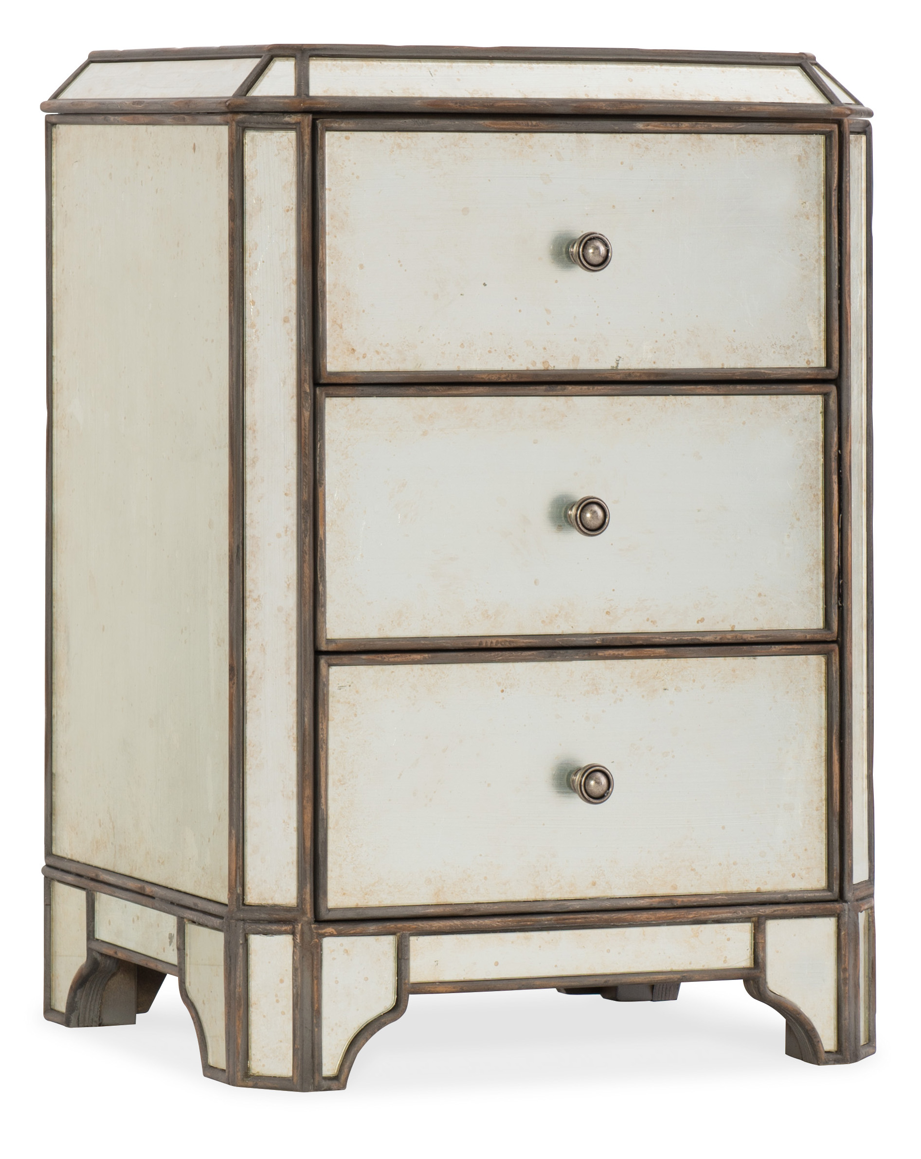 Picture of Mirrored 3-Drawer Nightstand