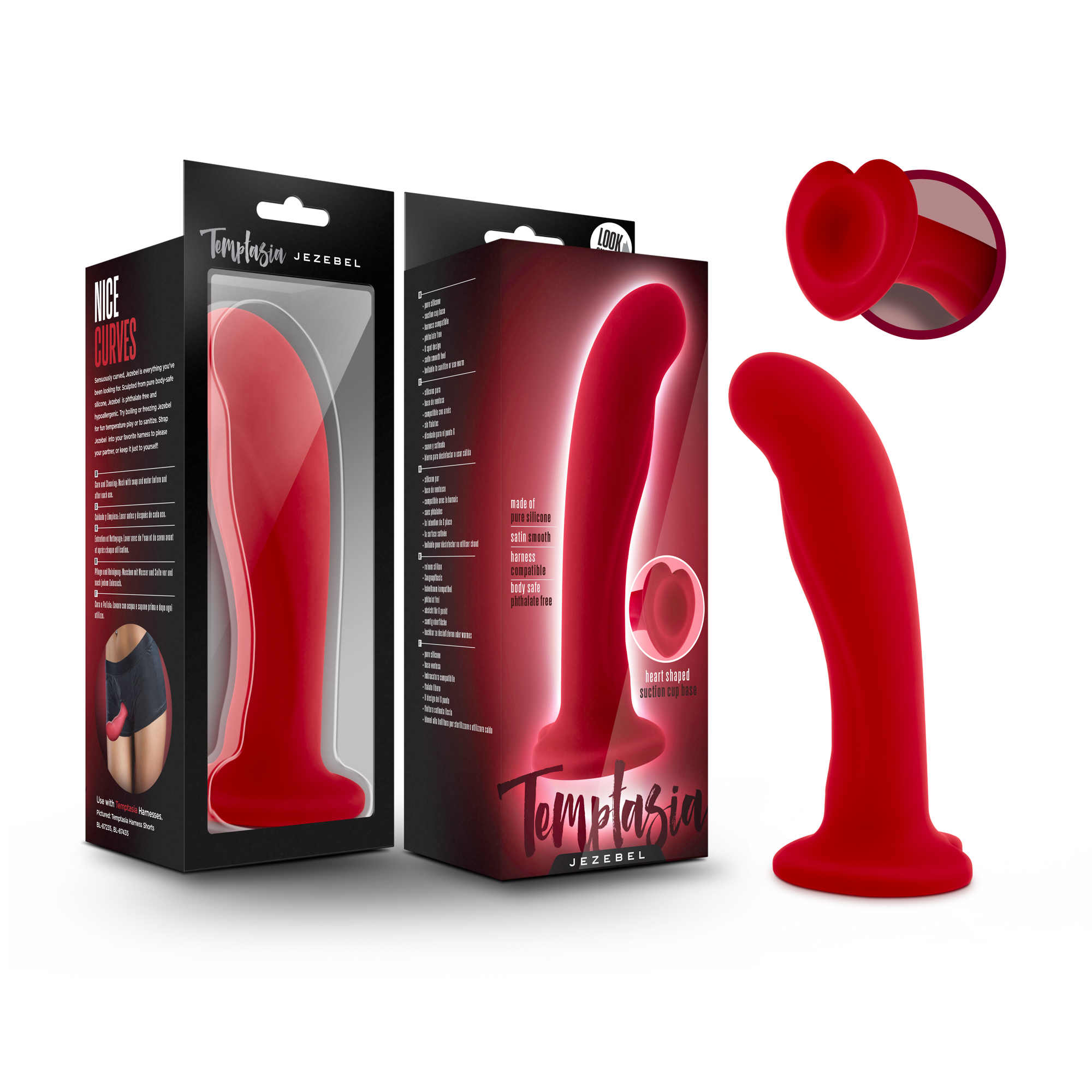 Blush Temptasia Jezebel Curved Crimson 6-Inch Long Dildo With Suction Cup Base