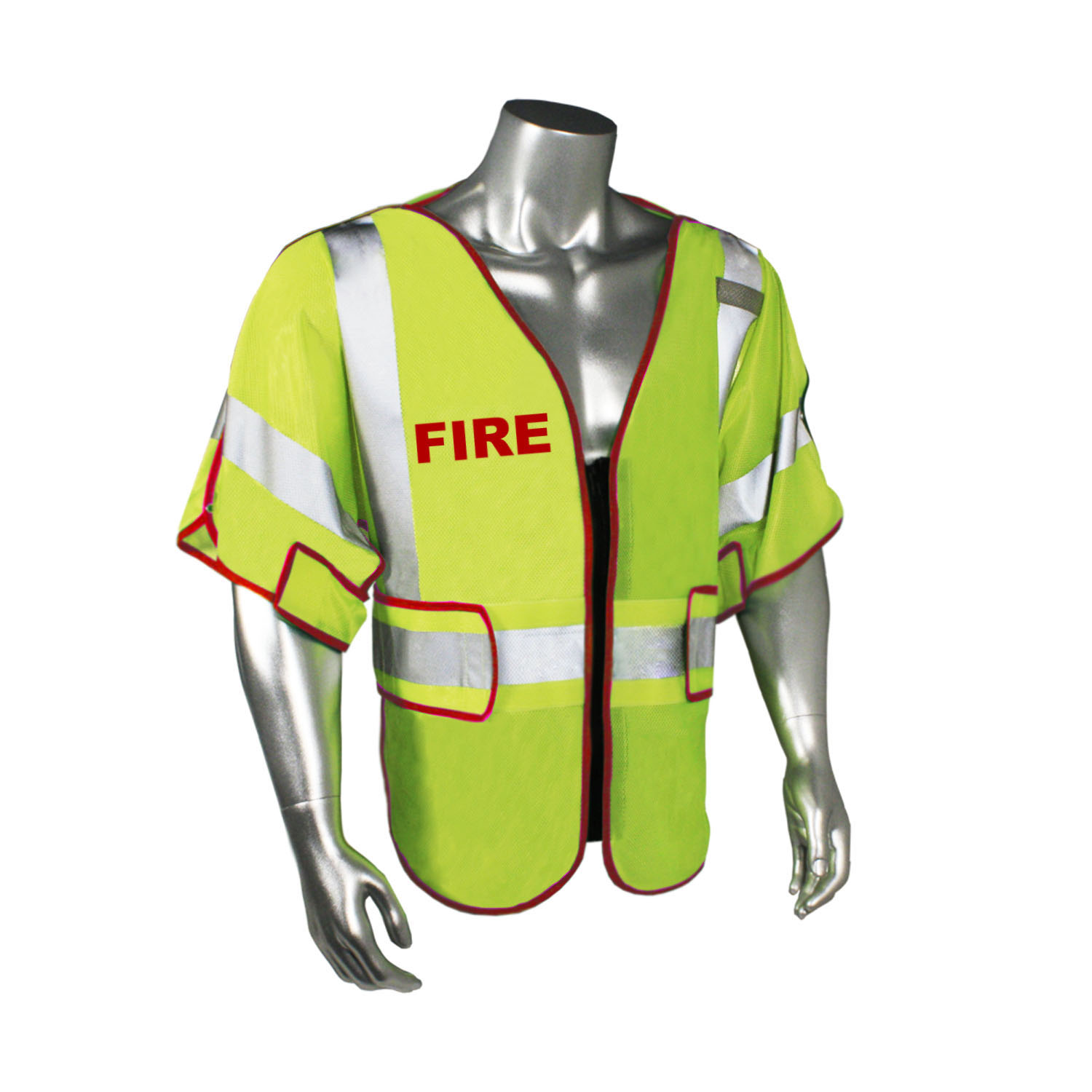 LHV-PS3-DSZR Class 3 Safety Vest - Fire - Red Trim - Green - Size 2X-4X