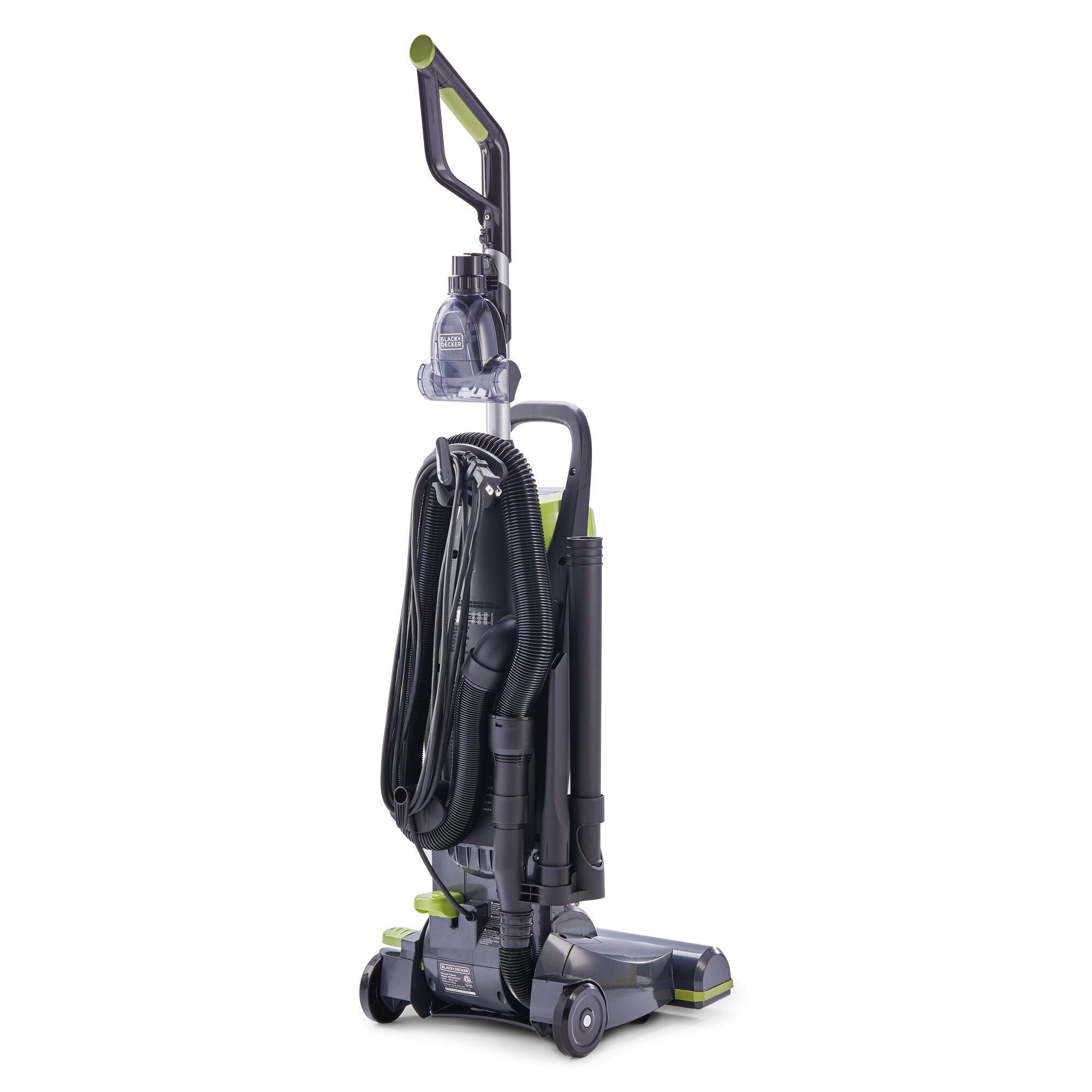 Rear profile photo of BLACK+DECKER upright vacuum