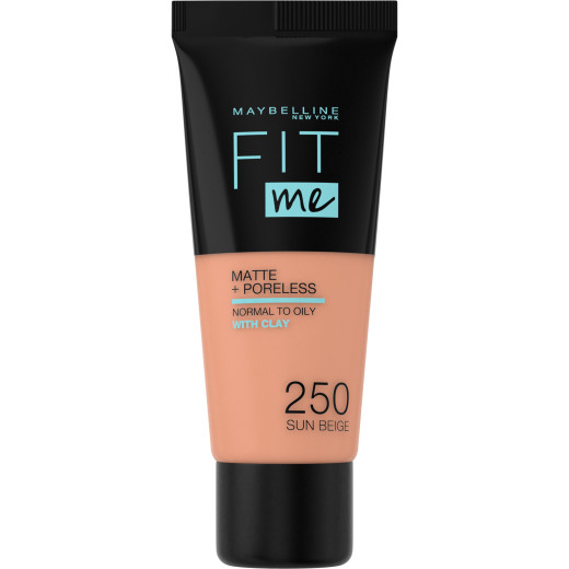 maybelline new york fit me matte+poreless fondöten - 250 sun beige