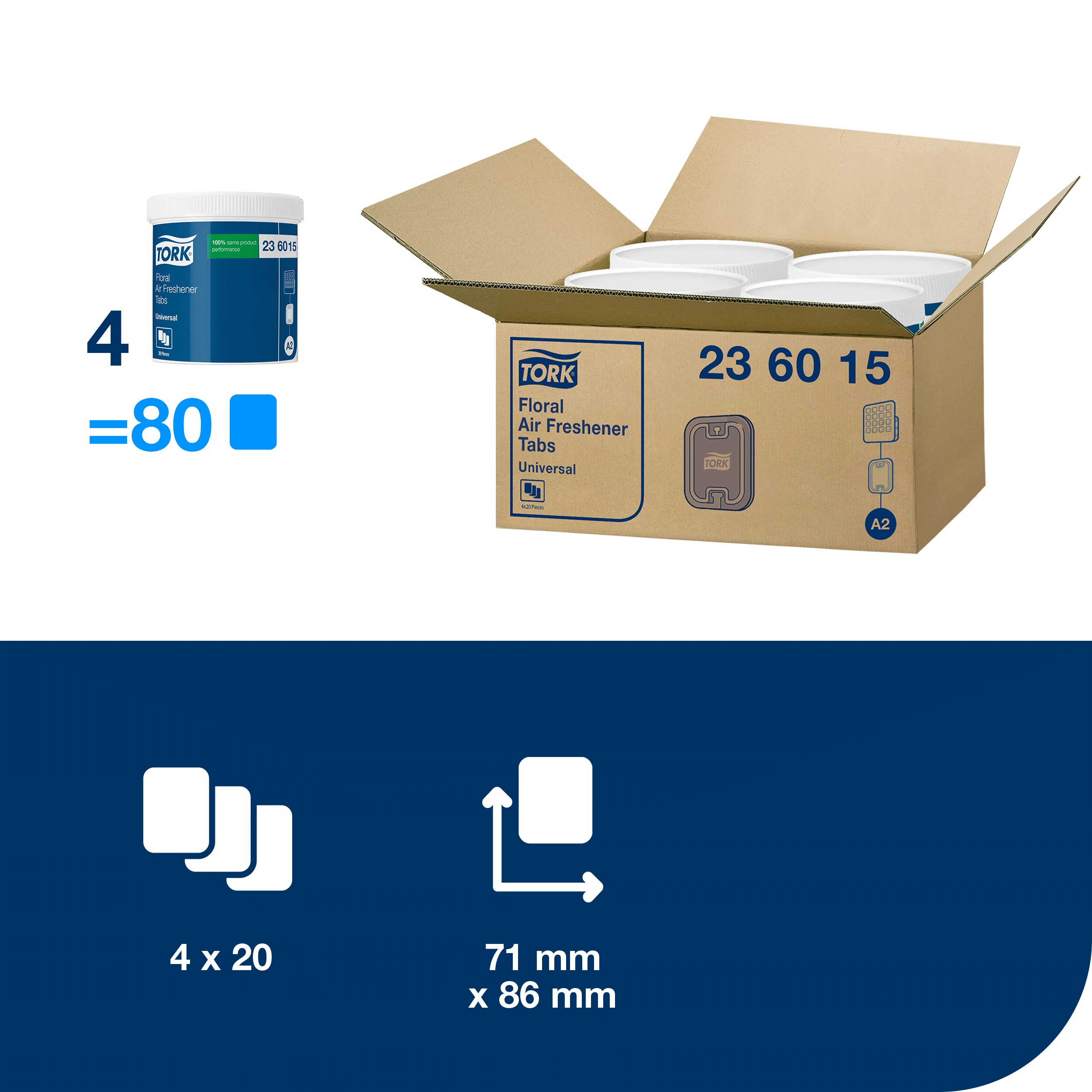 Duftkapsel, Blomster, Disc, Grøn, Tork Universal A2