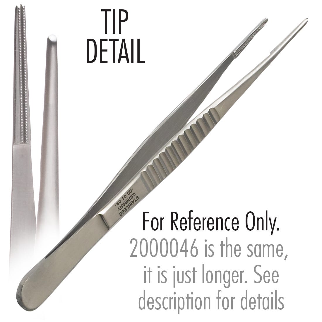 ACE DeBakey Tissue Forceps, 1.5mm wide tips, large